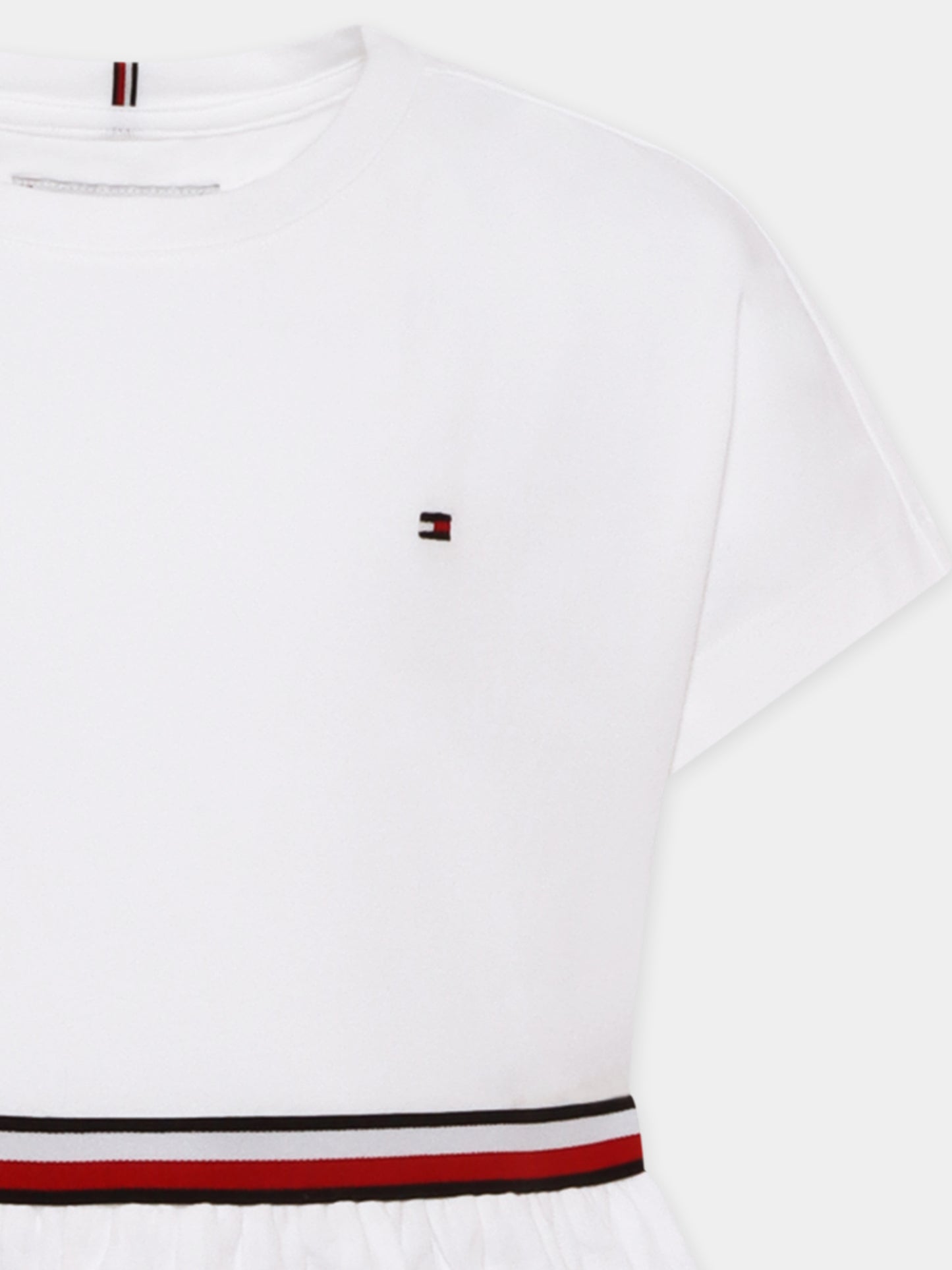 Vestito bianco per bambina con bandierina,Tommy Hilfiger Junior,KG0KG07925 YBR