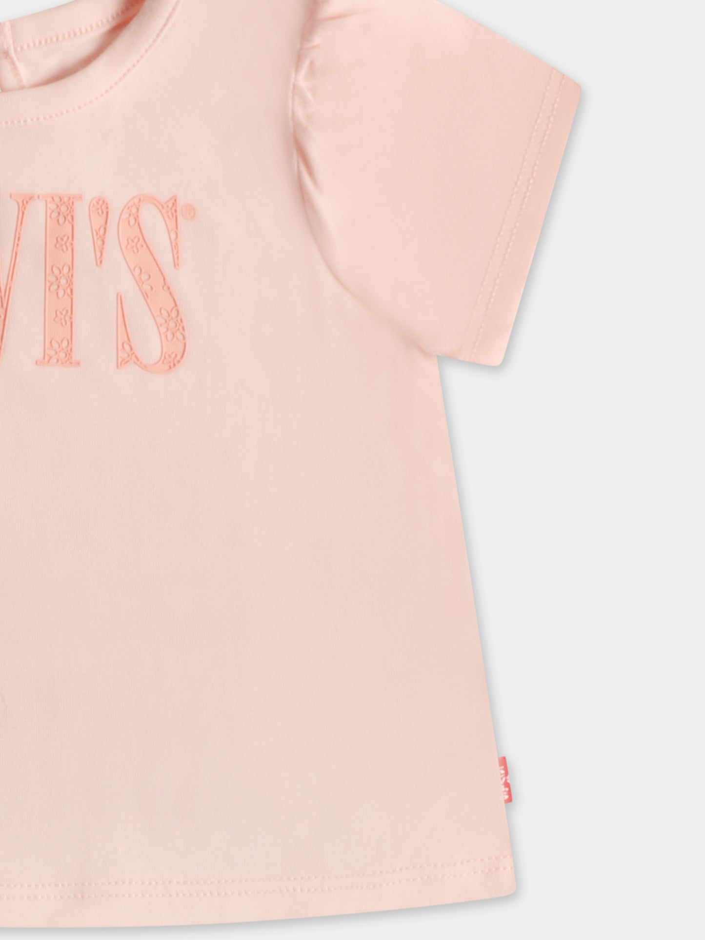 Pink t-shirt for baby girl with logo