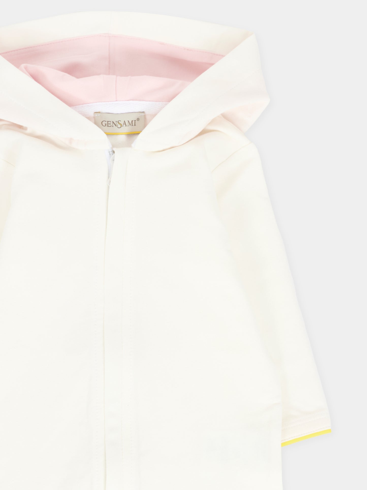 Tutina avorio per neonato con alpachino,Gensami,HOODIE-ALP-J OFF WHITE/BLUE EARS