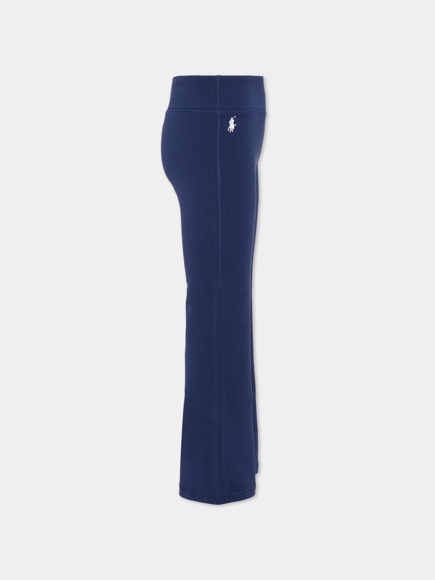 Leggings blu per bambina con cavallino,Ralph Lauren Kids,925883500