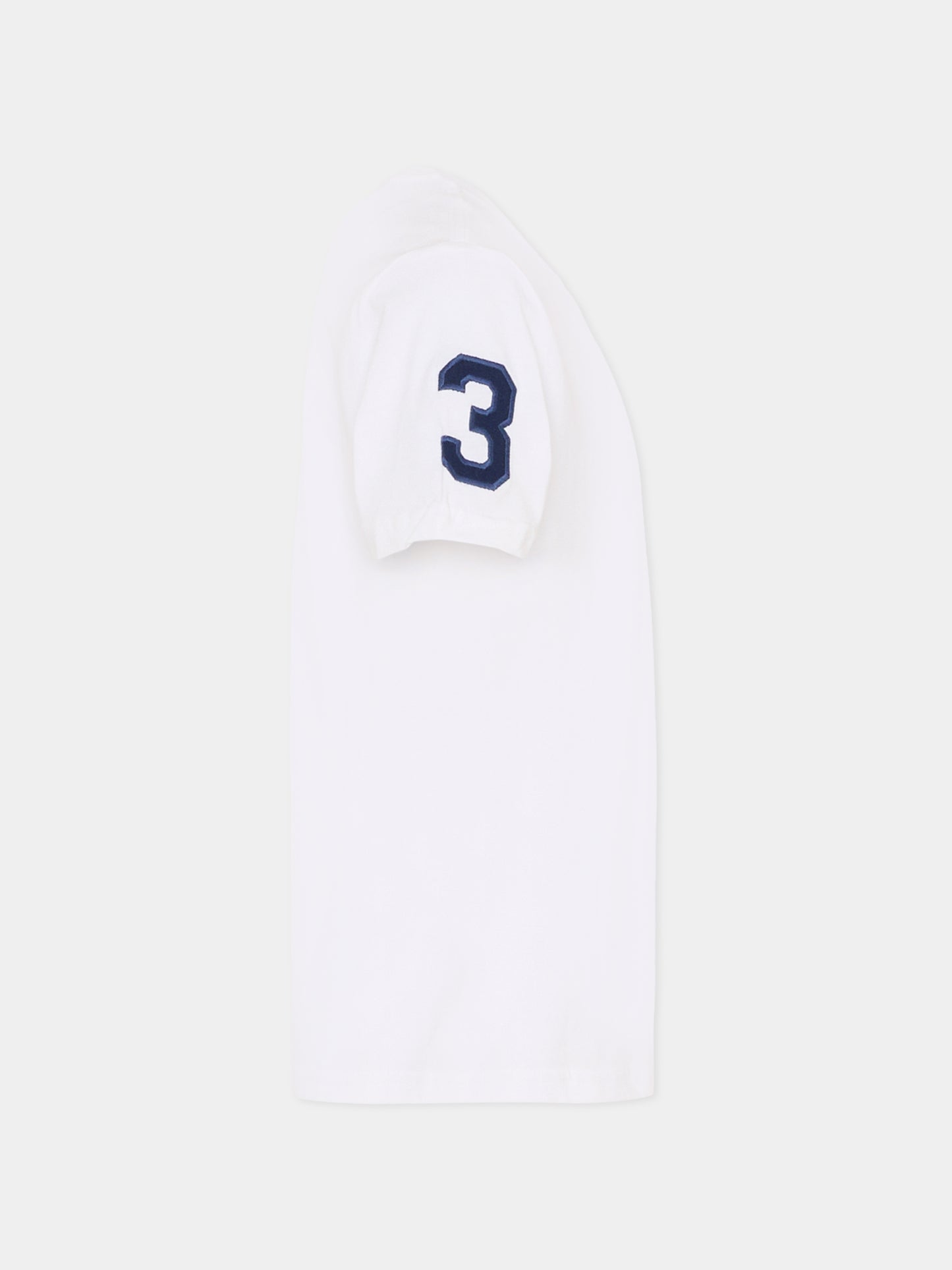 T-shirt bianca per bambino con logo blu,Ralph Lauren Kids,832907037