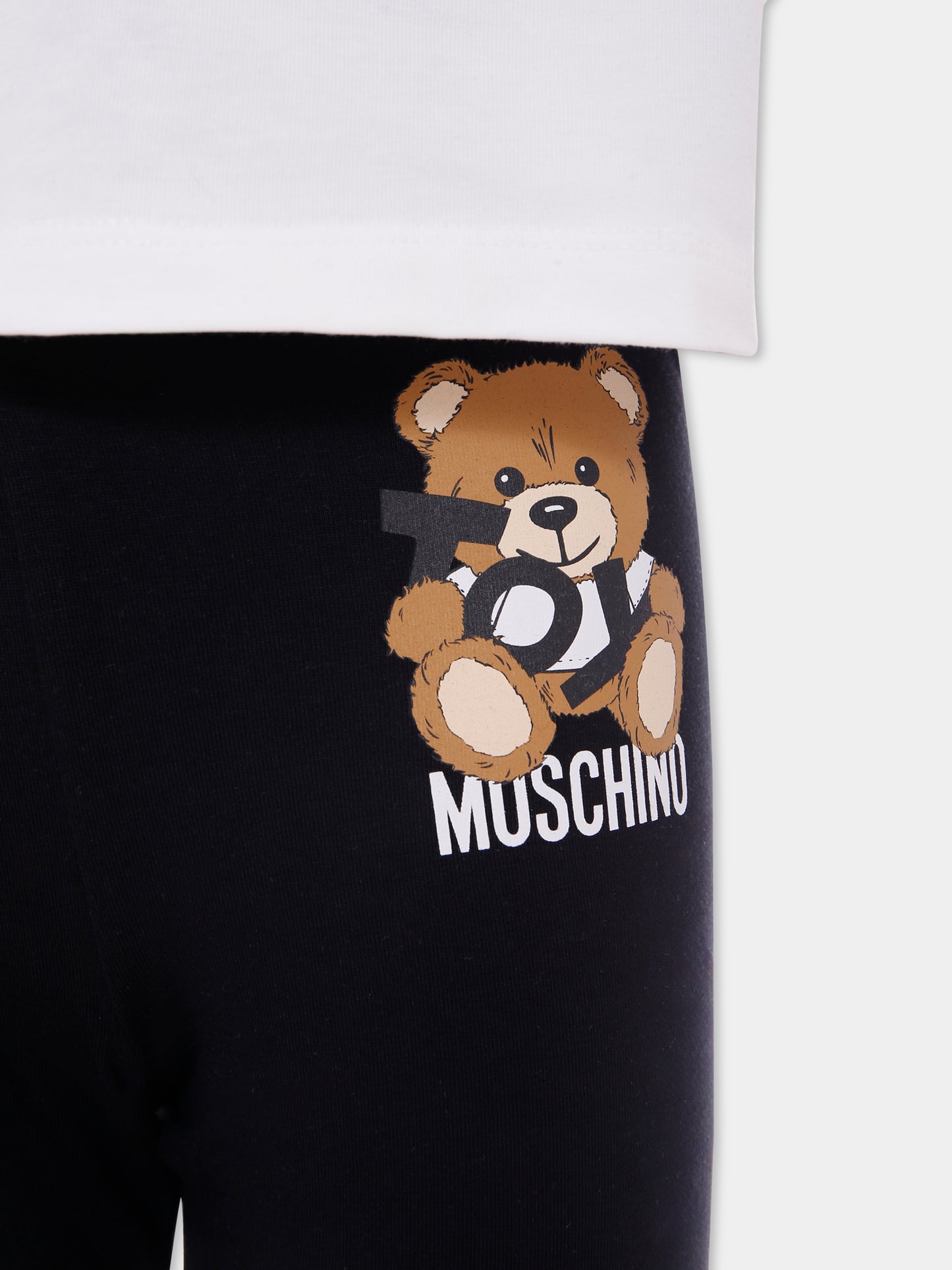 Completo bianco per bambina con Teddy Bear,Moschino Kids,HDG01H LBA00 81214
