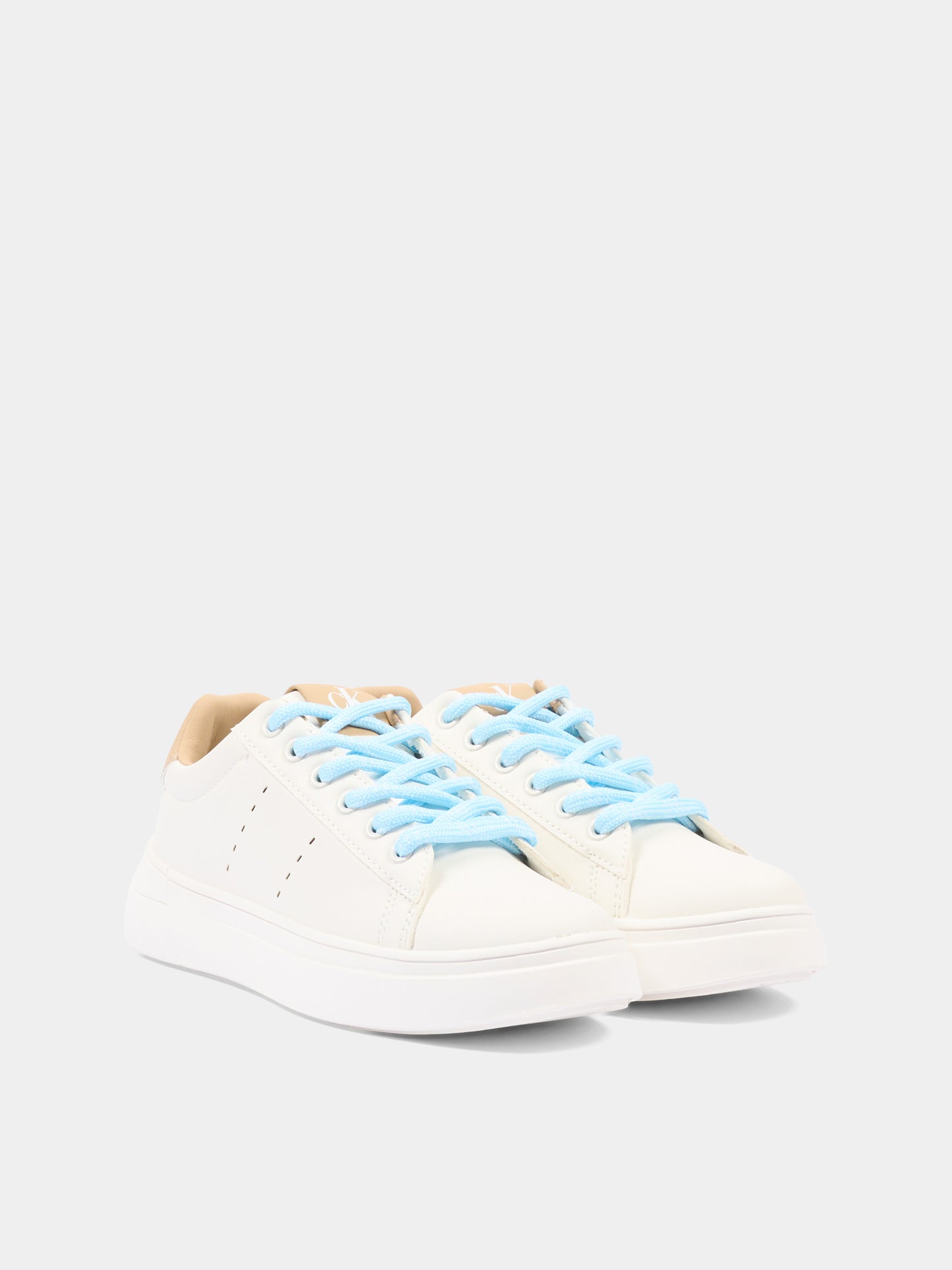 Sneakers bianche per bambino con logo,Calvin Klein Kids,V3X9 83301 1355A472