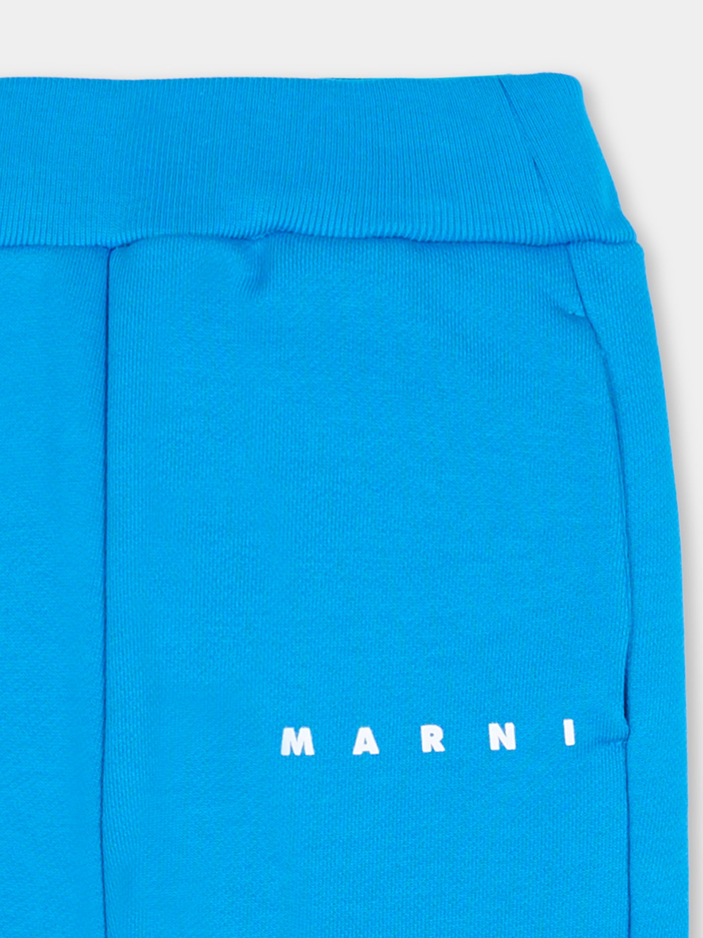 Pantaloni azzurri per neonato con logo,Marni Kids,M01534 M00V0 0M859