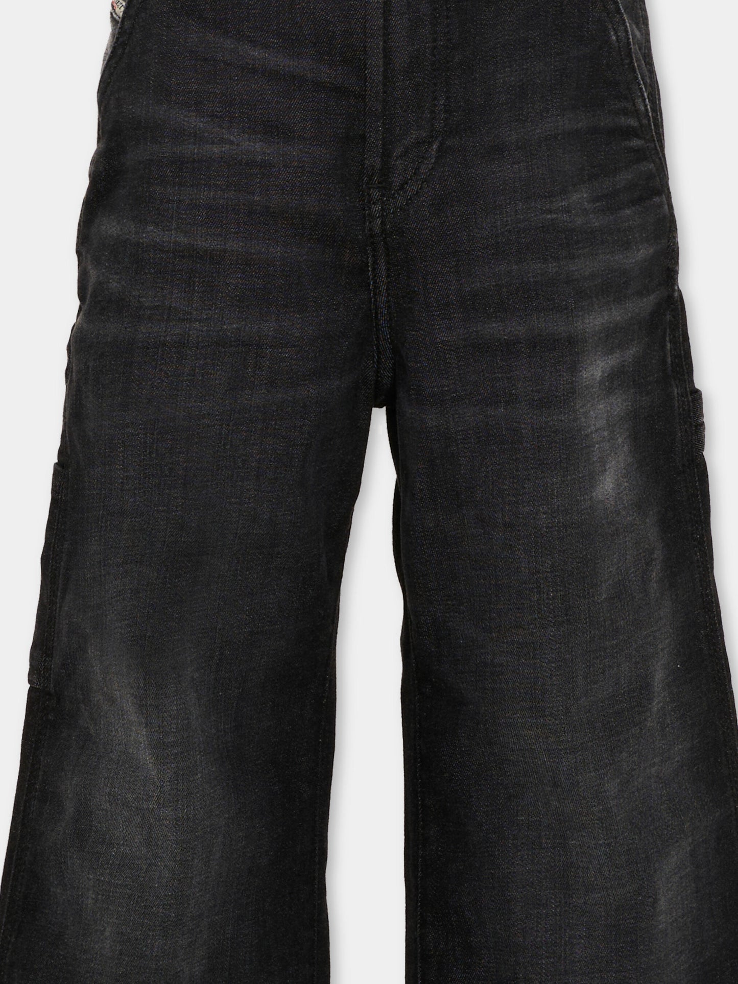 Jeans neri per bambina con logo,Diesel,J02349 KXBSK K02