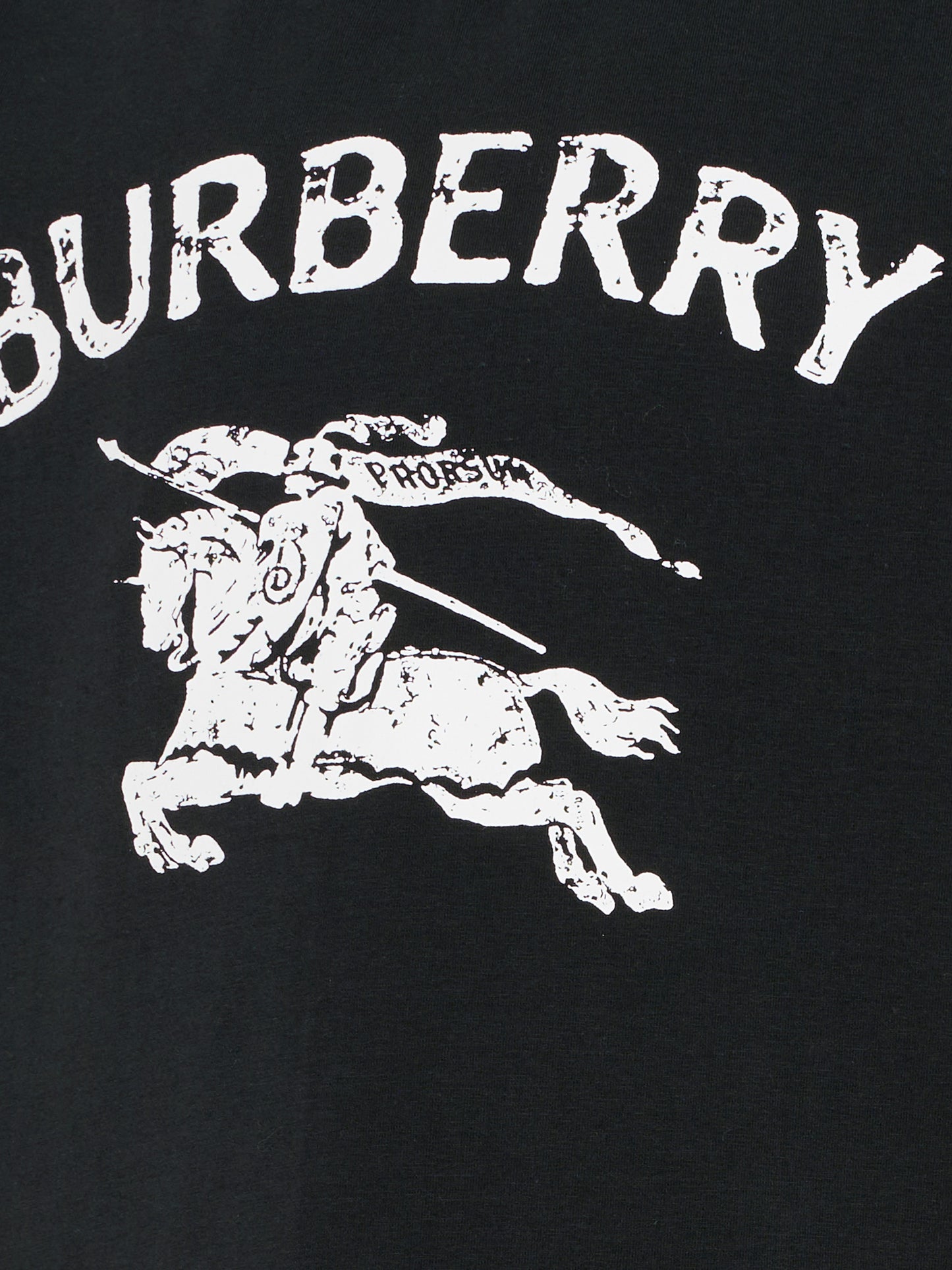 T-shirt nera per bambini con cavaliere equestre,Burberry Kids,8117667 A1189