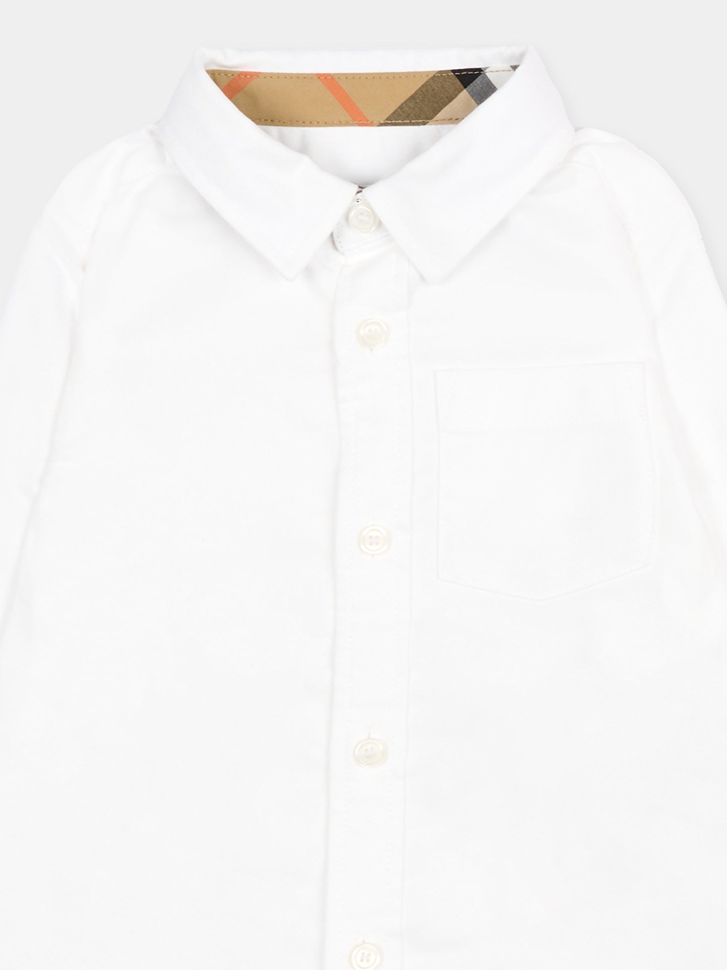 Camicia bianca per neonato con check vintage,Burberry Kids,8121251 A1464