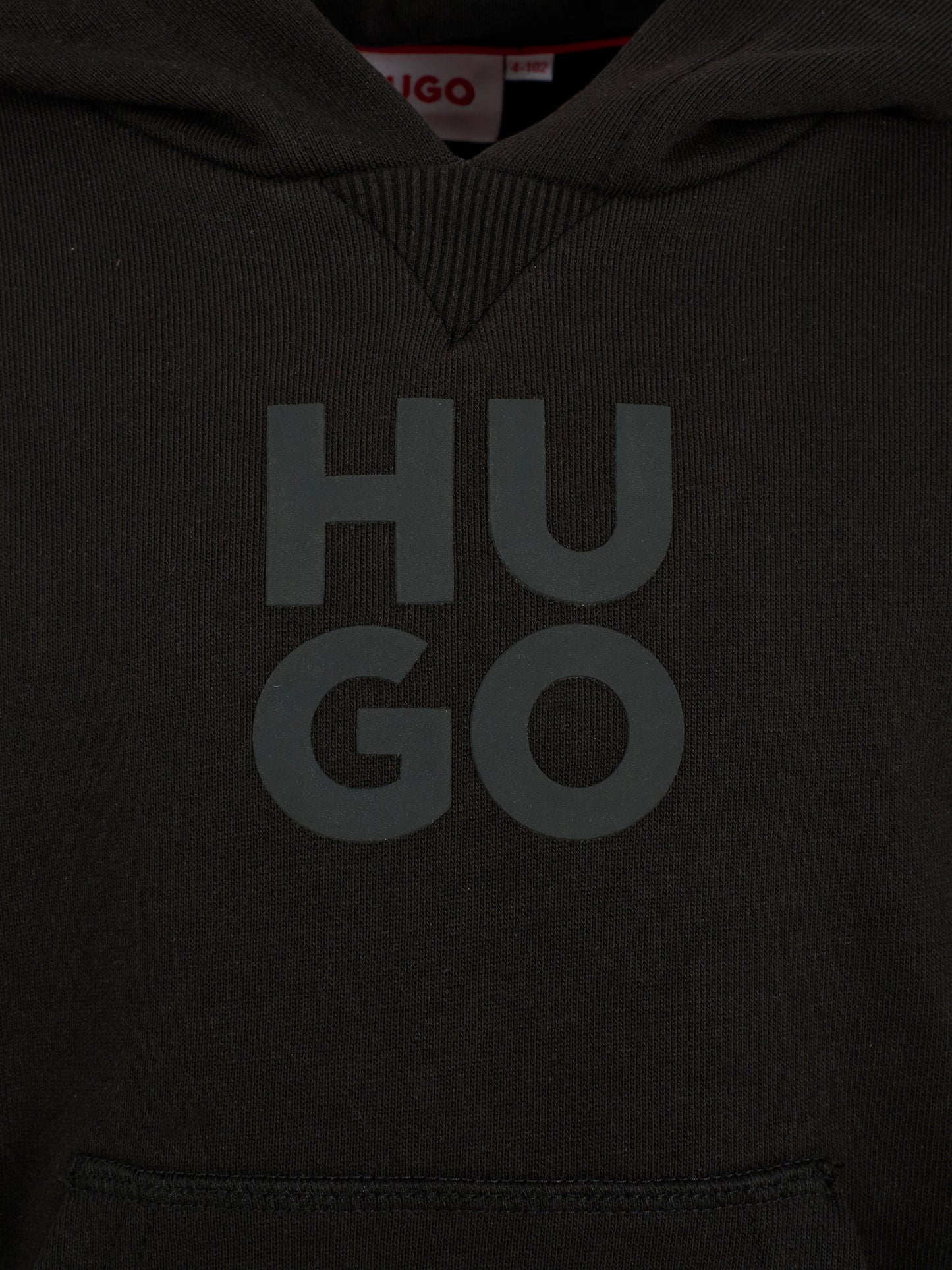 Felpa nera per bambino con logo,Hugo,G00349 09B