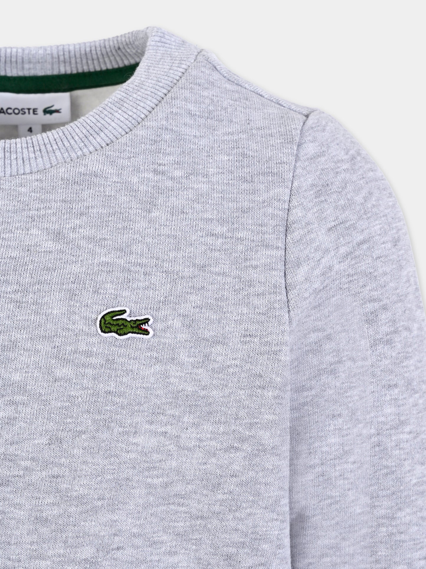 Felpa grigia per bambini con coccodrillo,Lacoste,SJ5284 CCA