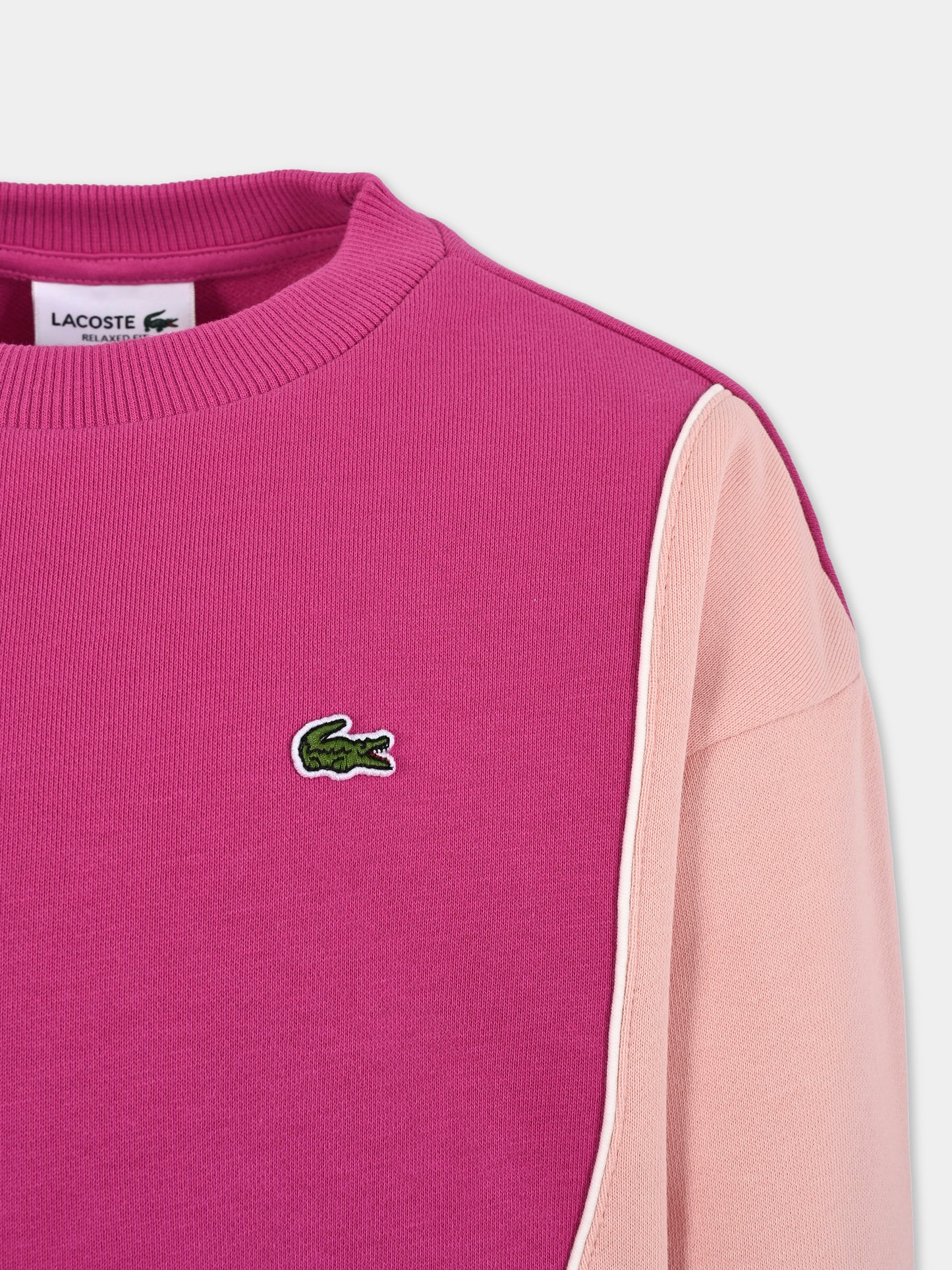 Felpa fucsia per bambina con coccodrillo,Lacoste,SJ8436 DI9