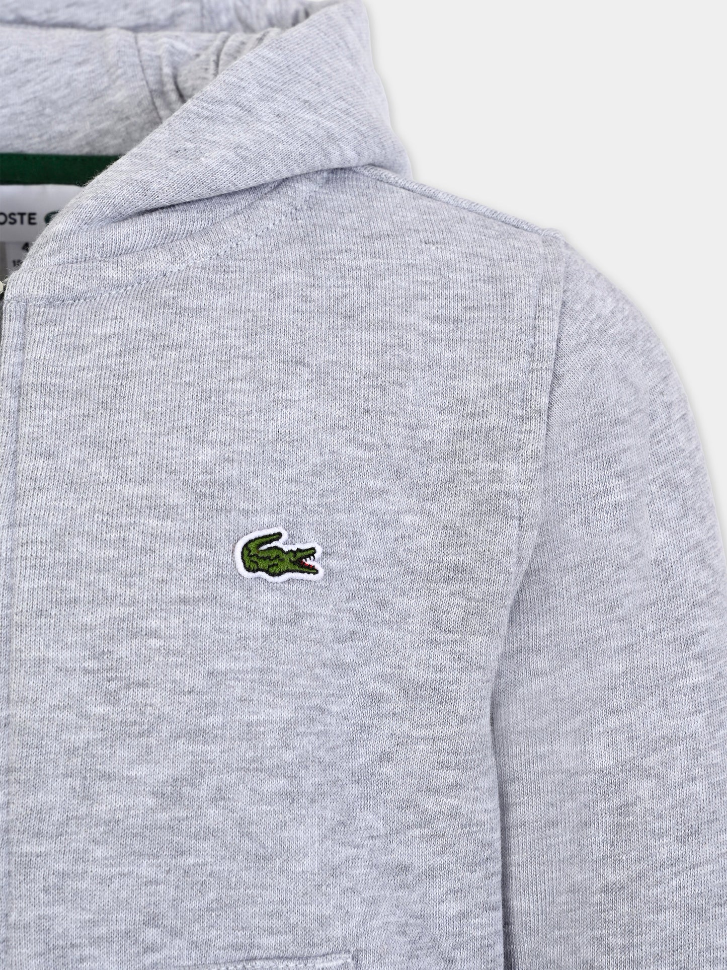 Felpa grigia per bambini con coccodrillo,Lacoste,SJ9723 CCA