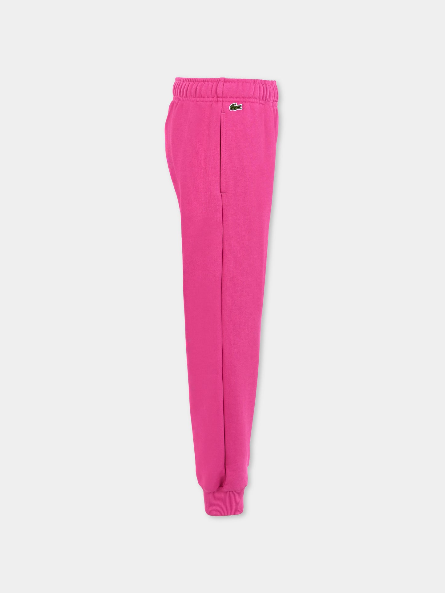 Pantaloni fucsia per bambina con coccodrillo,Lacoste,XJ9728 I1L