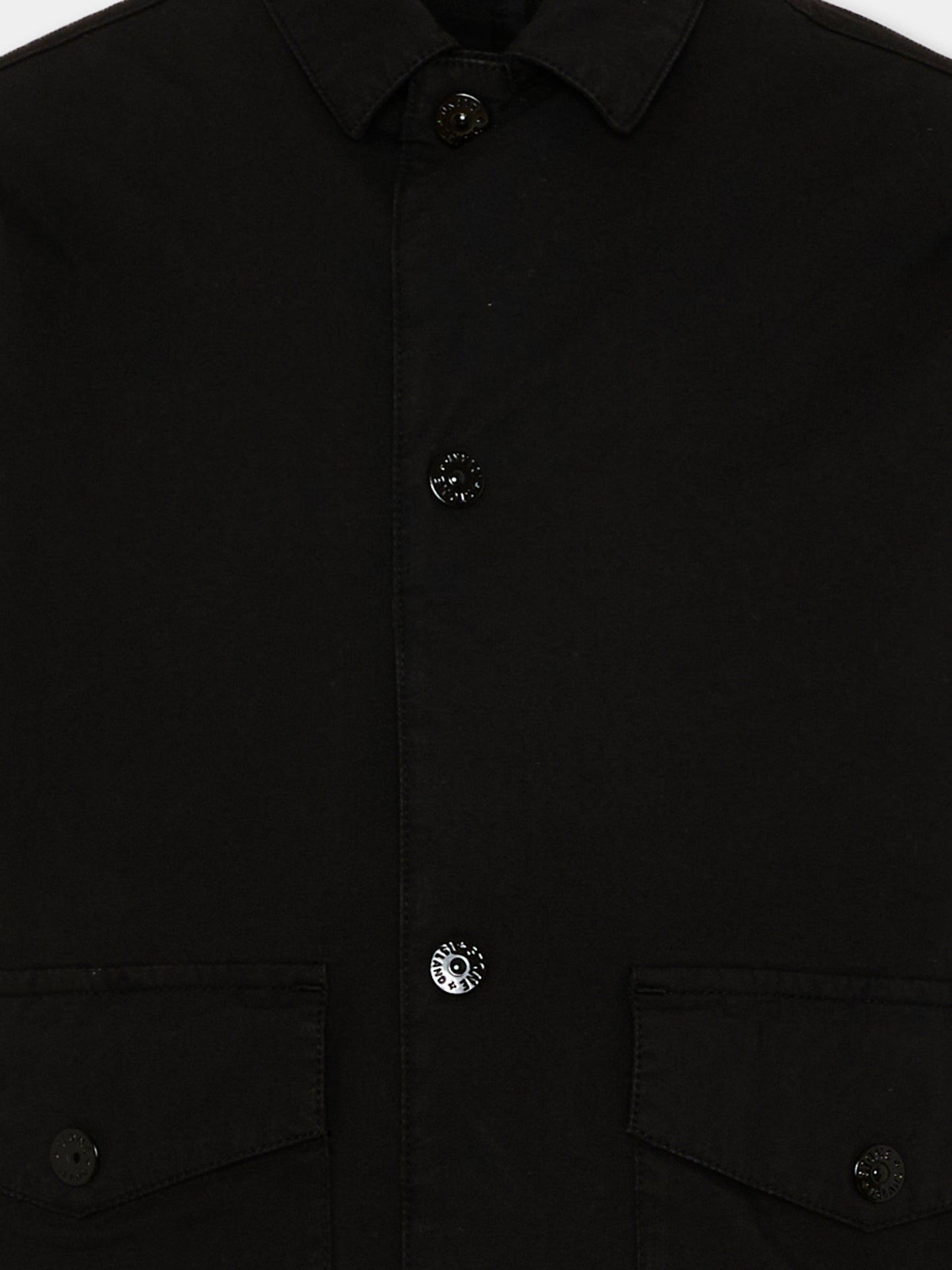 Giacca nera per bambino con compass patch,Stone Island Junior,L1S16 A100001 S0001 - V0029