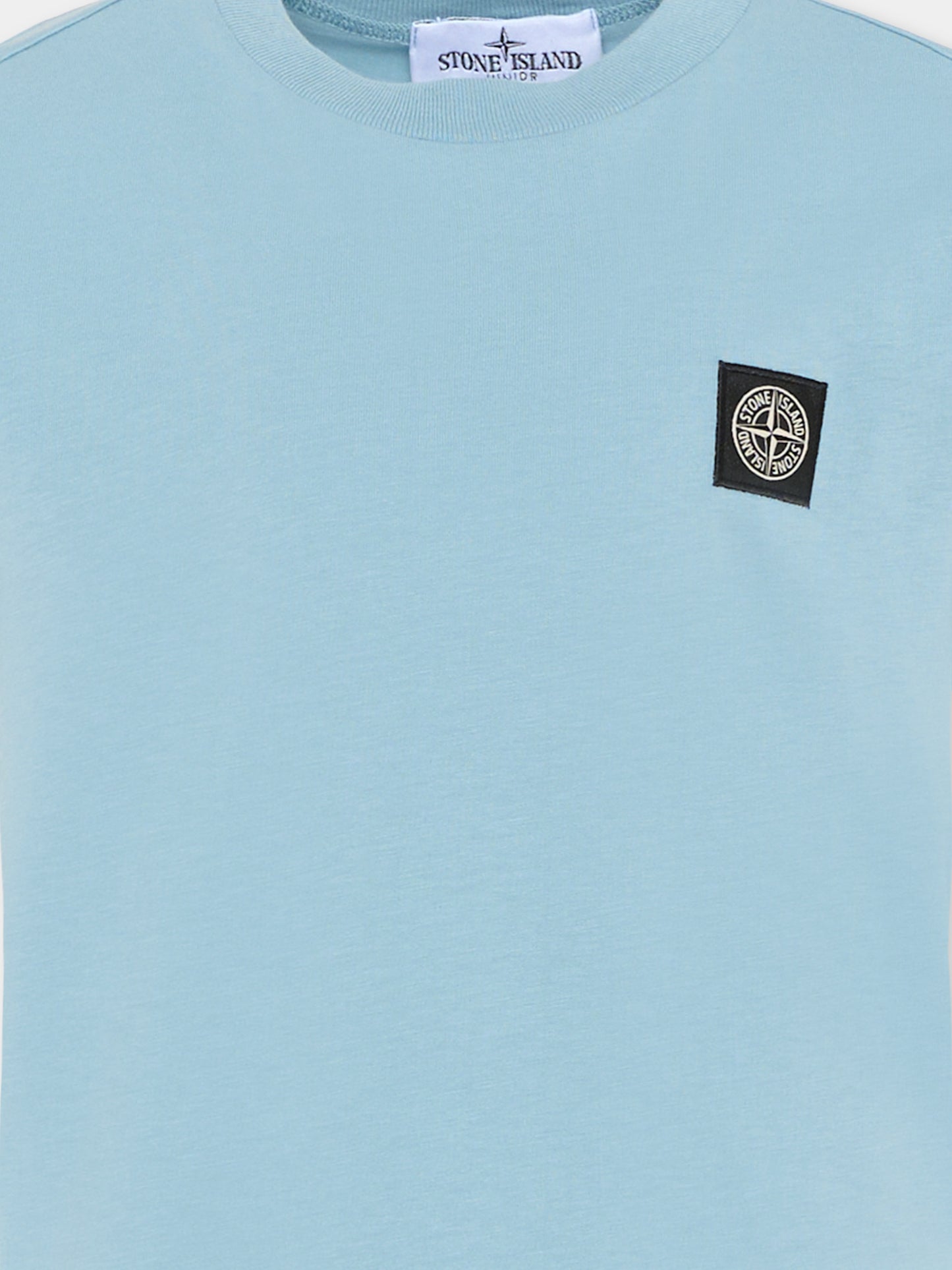 T-shirt celeste per bambino con logo,Stone Island Junior,L1S16 2100002 S0047 - V004A