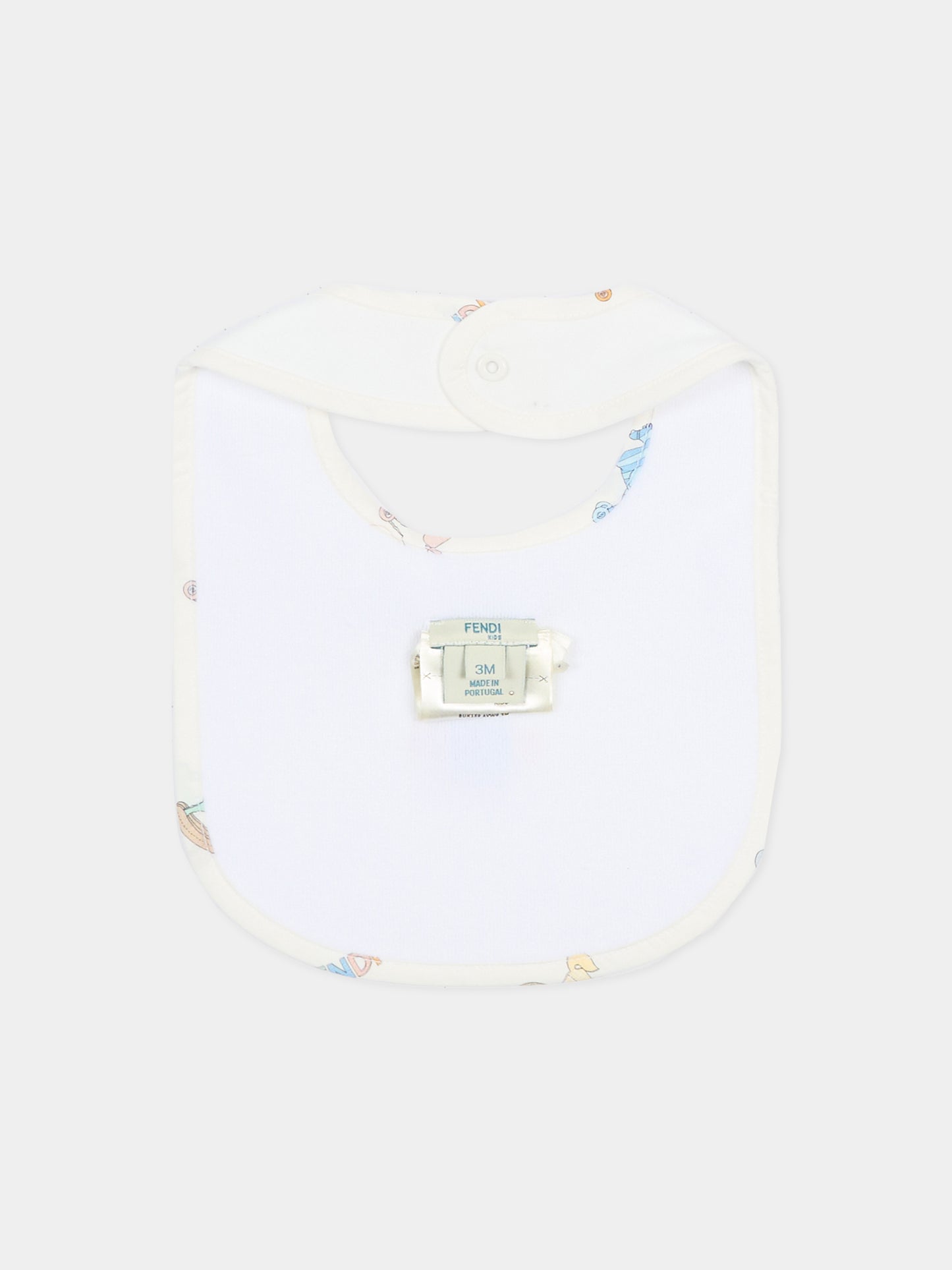 Set pagliaccetto avorio per neonati con cavallo a dondolo,Fendi Kids,BUK159 AVW9 F0ZA0