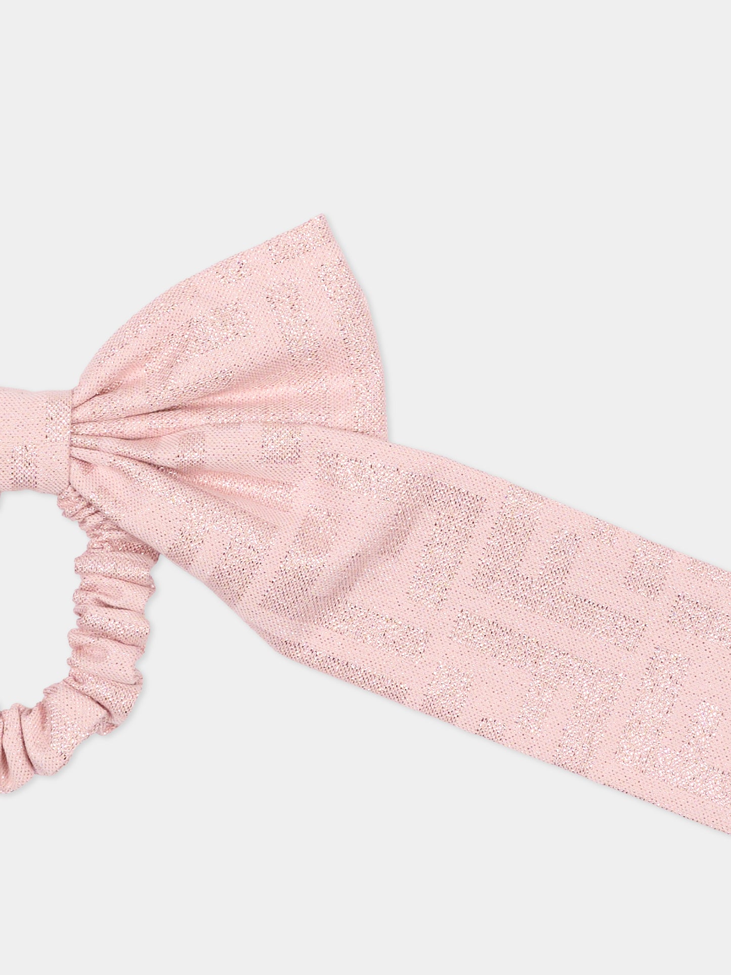 Elastico per capelli rosa per bambina con FF,Fendi Kids,JFP100 AWF9 F0QD1