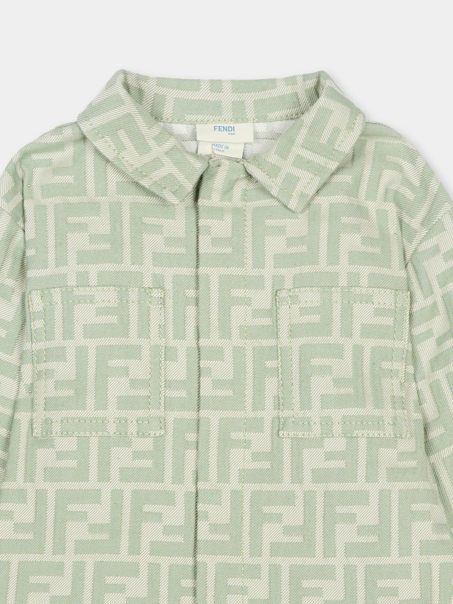 Giacca verde per neonato monogram FF,Fendi Kids,BMA146 AVW1 F1DS6