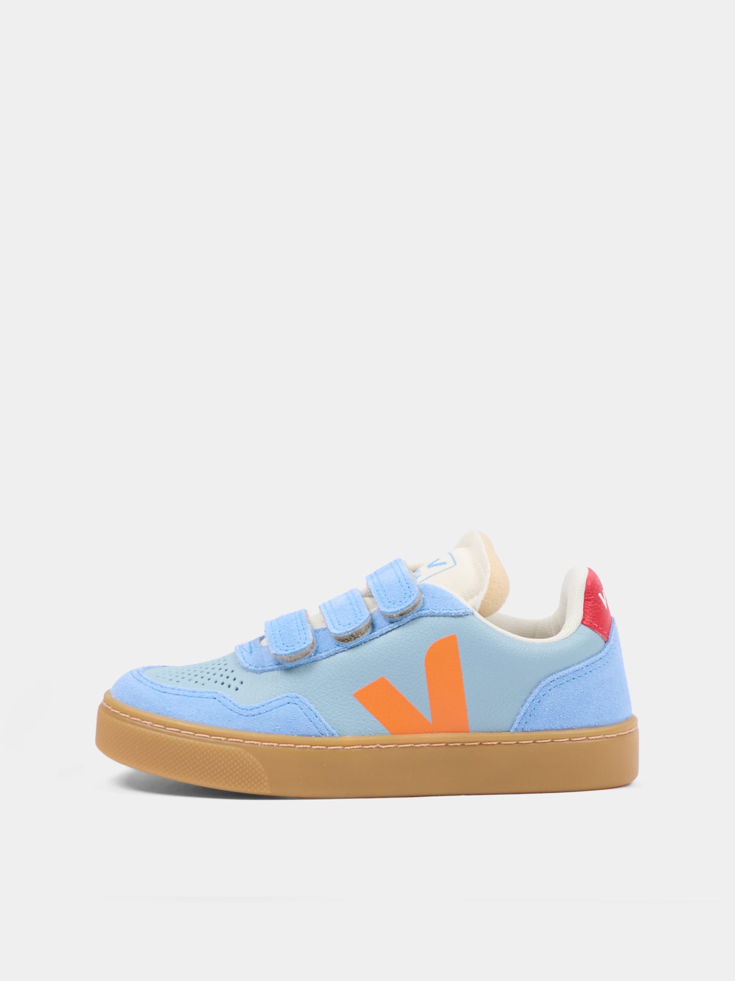 Sneakers V-90 celesti per bambino con logo,Veja,SX2021513C