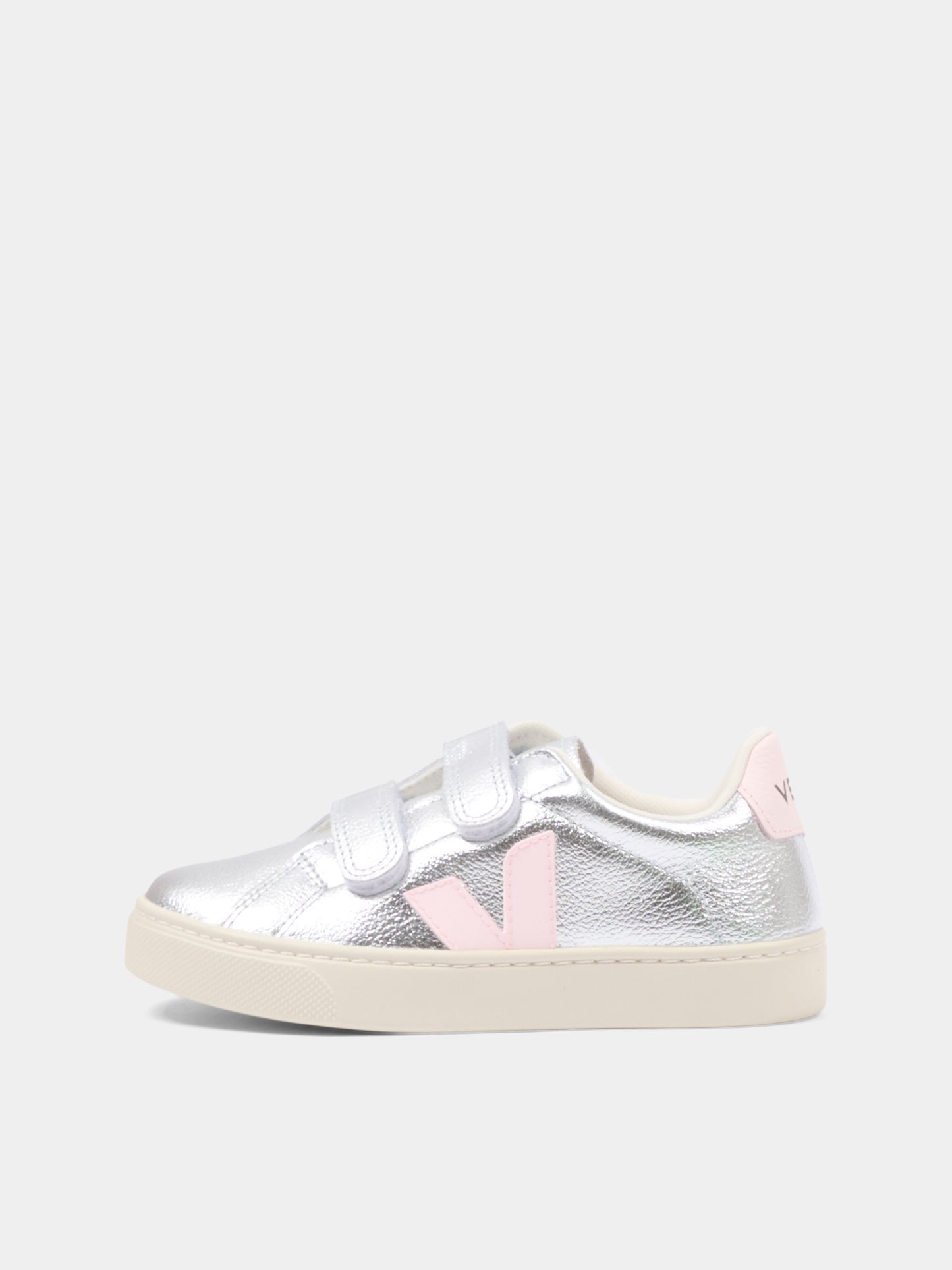 Sneakers basse argento per bambina con logo,Veja,SV0521493C