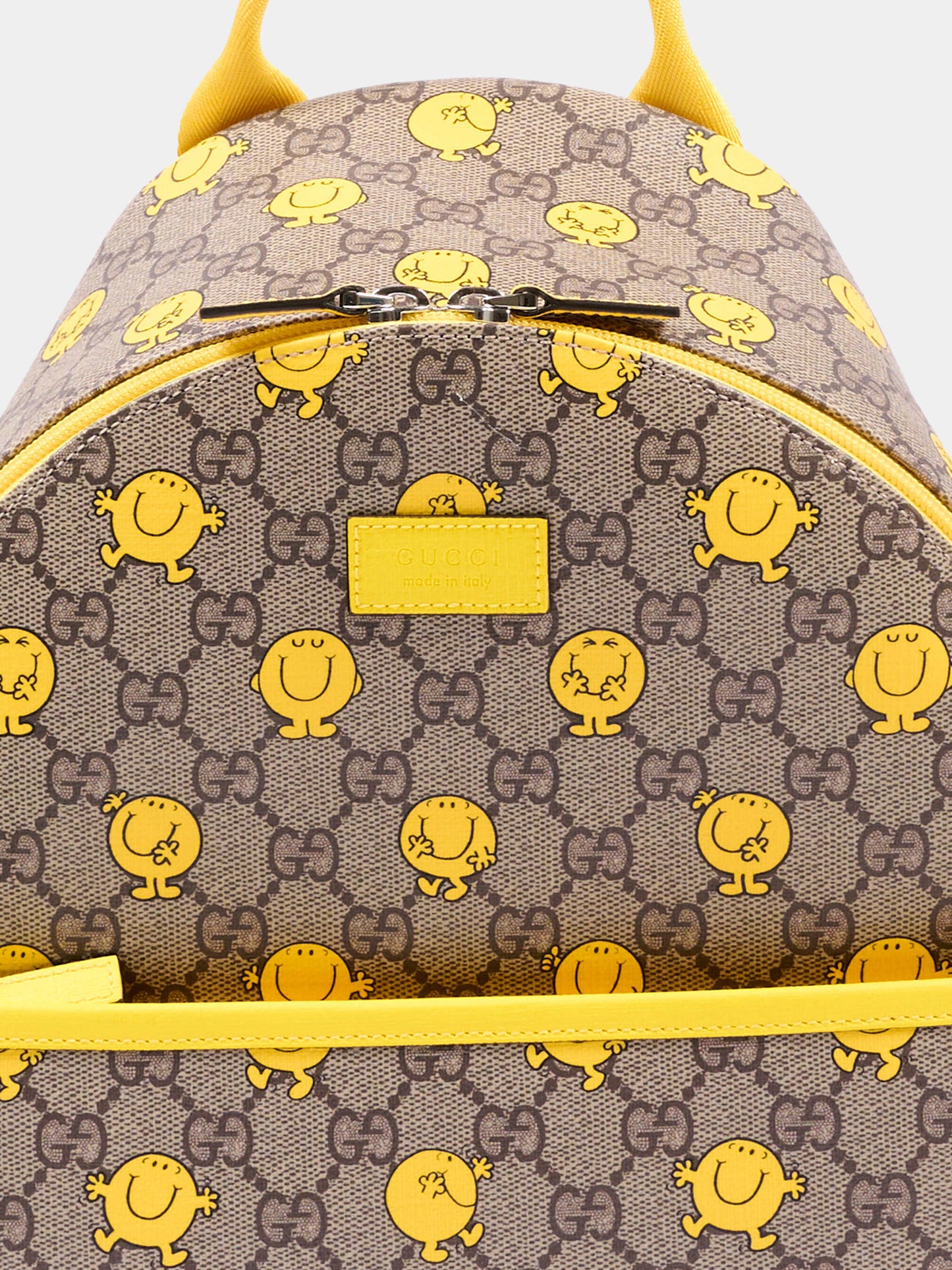 Zaino beige per bambini con Mr. Happy,Gucci Kids,782708 FAFN6 9850