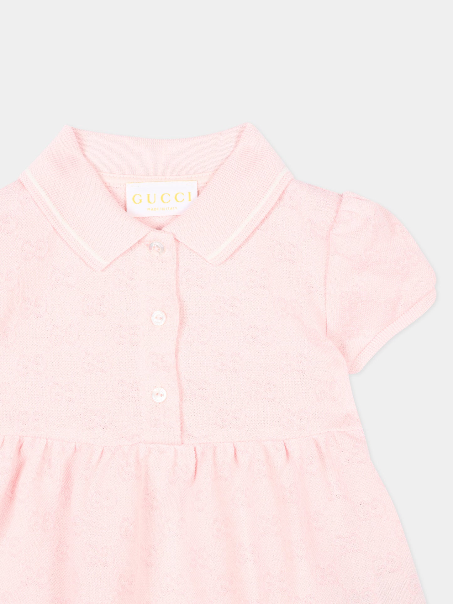 Vestito rosa per neonata con monogram GG,Gucci Kids,852824 XJHBA 5399