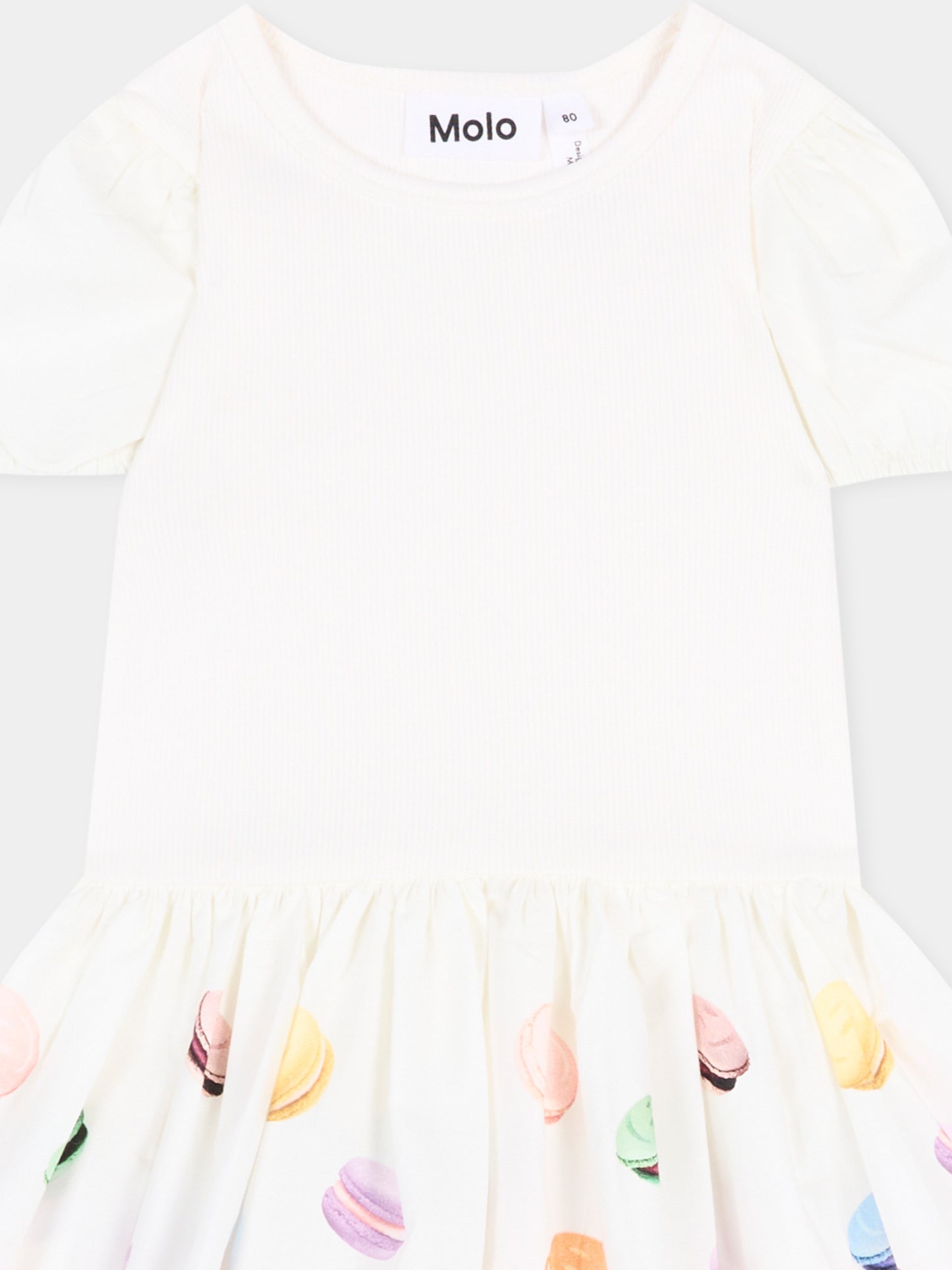 Vestito avorio Caitlin per neonata con macarons,Molo,4S26E109 9834