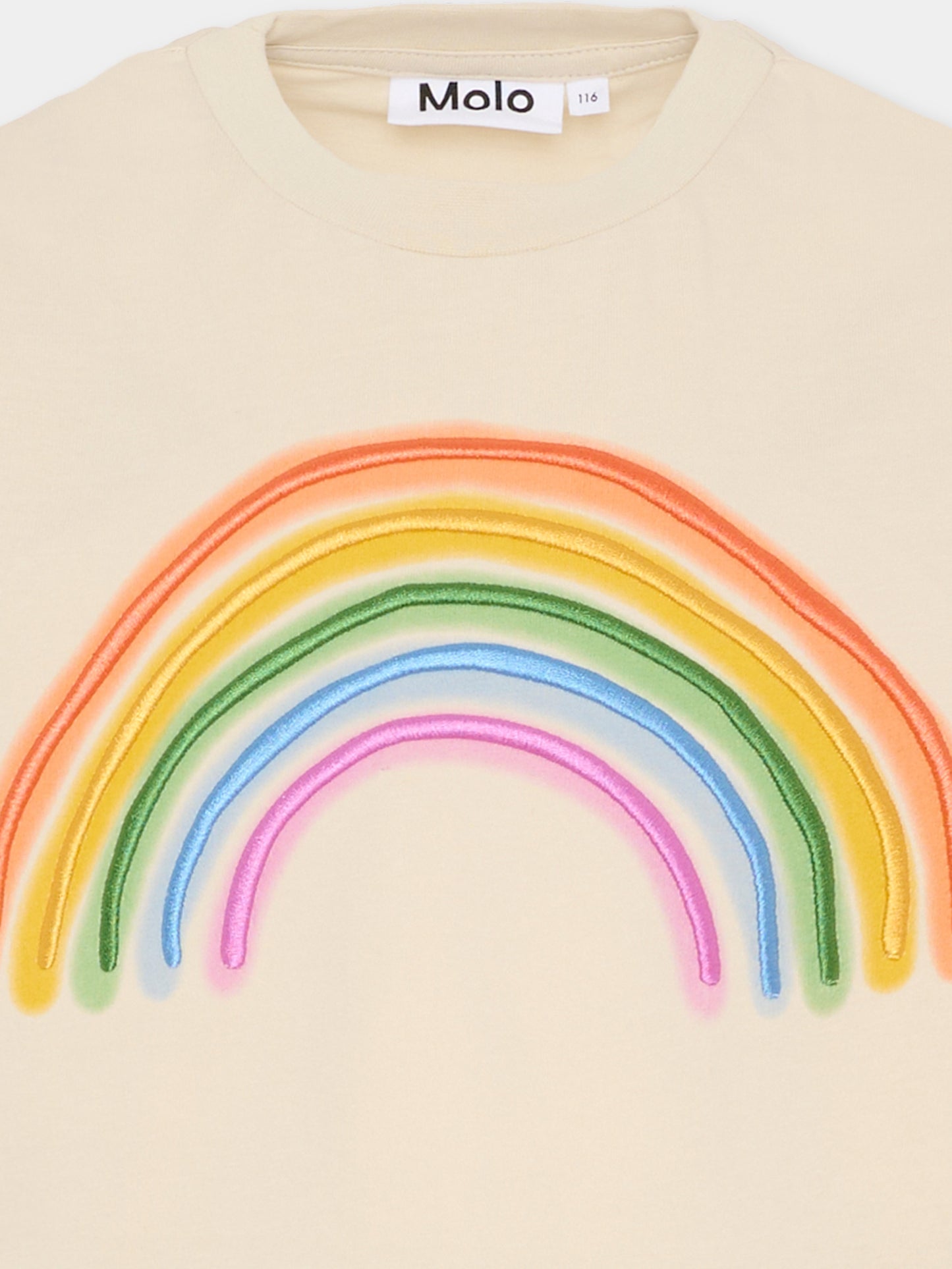 T-shirt Riley beige per bambini con arcobaleno,Molo,6S26A207 9821