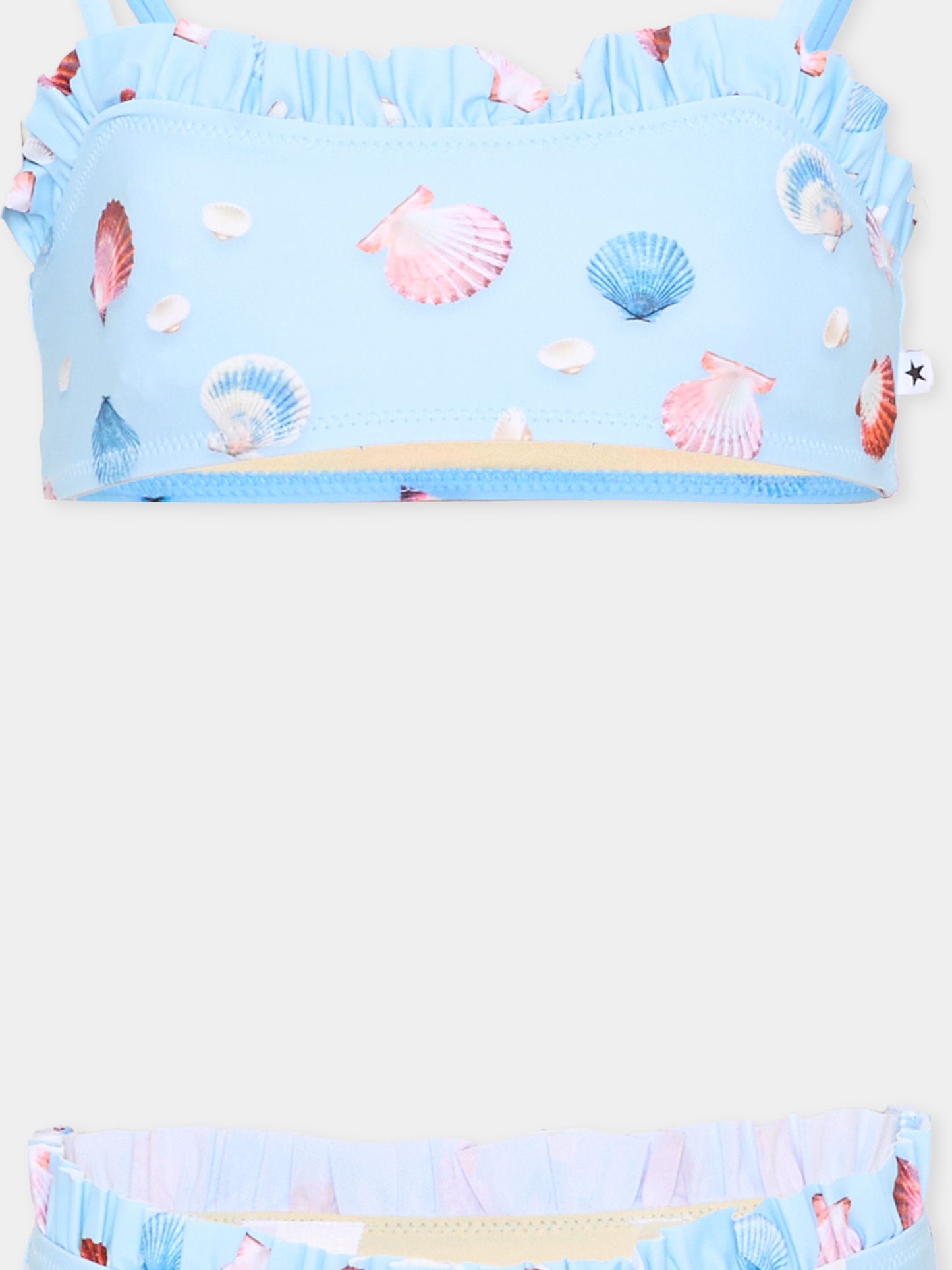 Bikini celeste Naila per bambina con conchiglie,Molo,8S26P101 9528