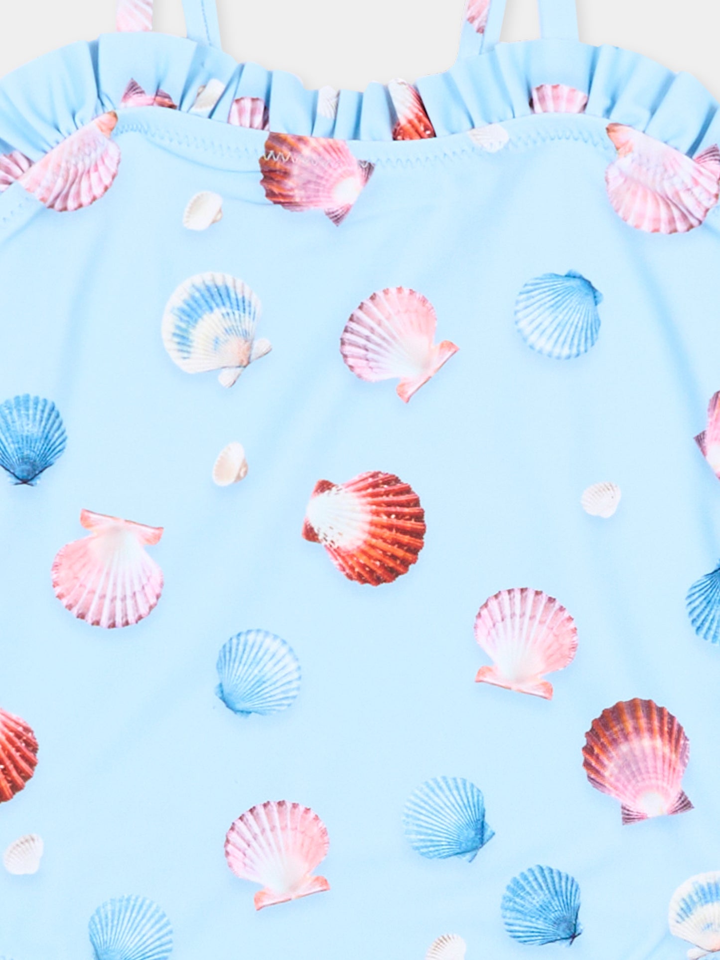 Costume celeste Nakia per neonata con conchiglie,Molo,8S26P501 9528