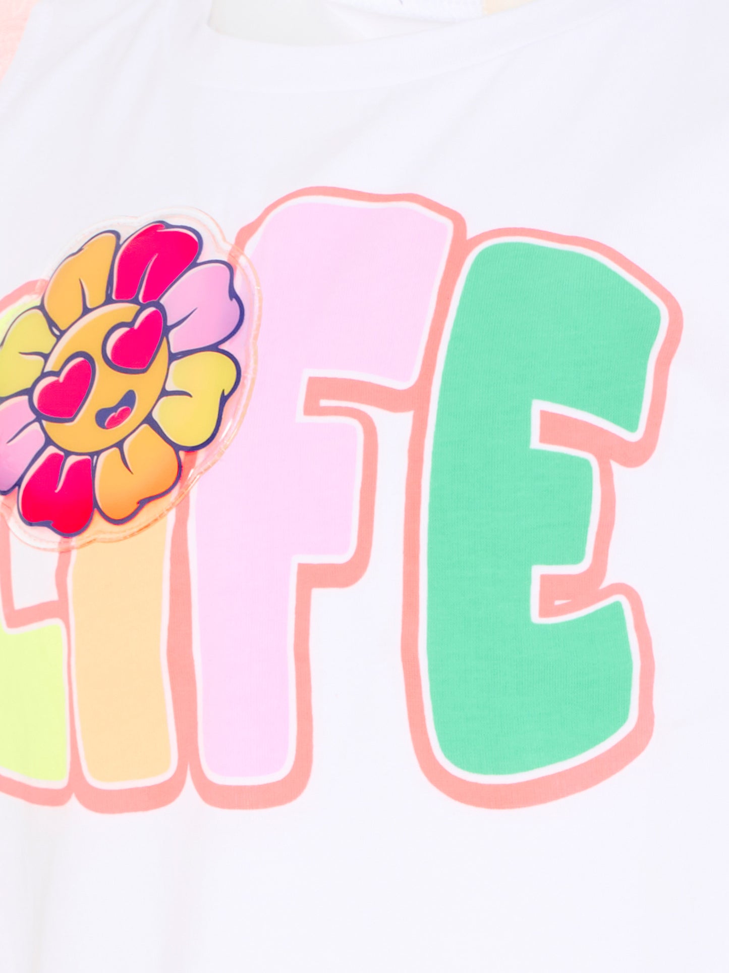 T-Shirt bianca per bambina con rouches,Billieblush,U21943 10P