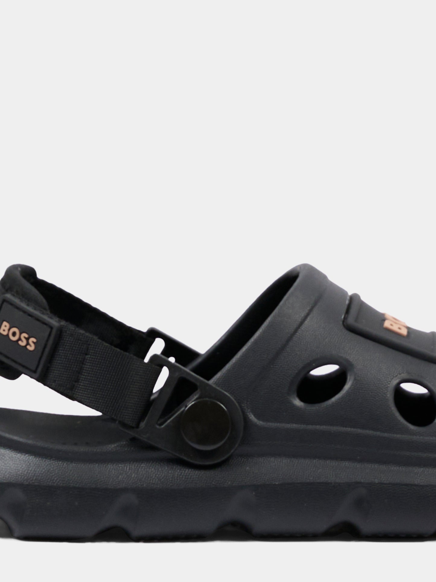 Sandali neri per bambino con logo,Boss,J52813 09B