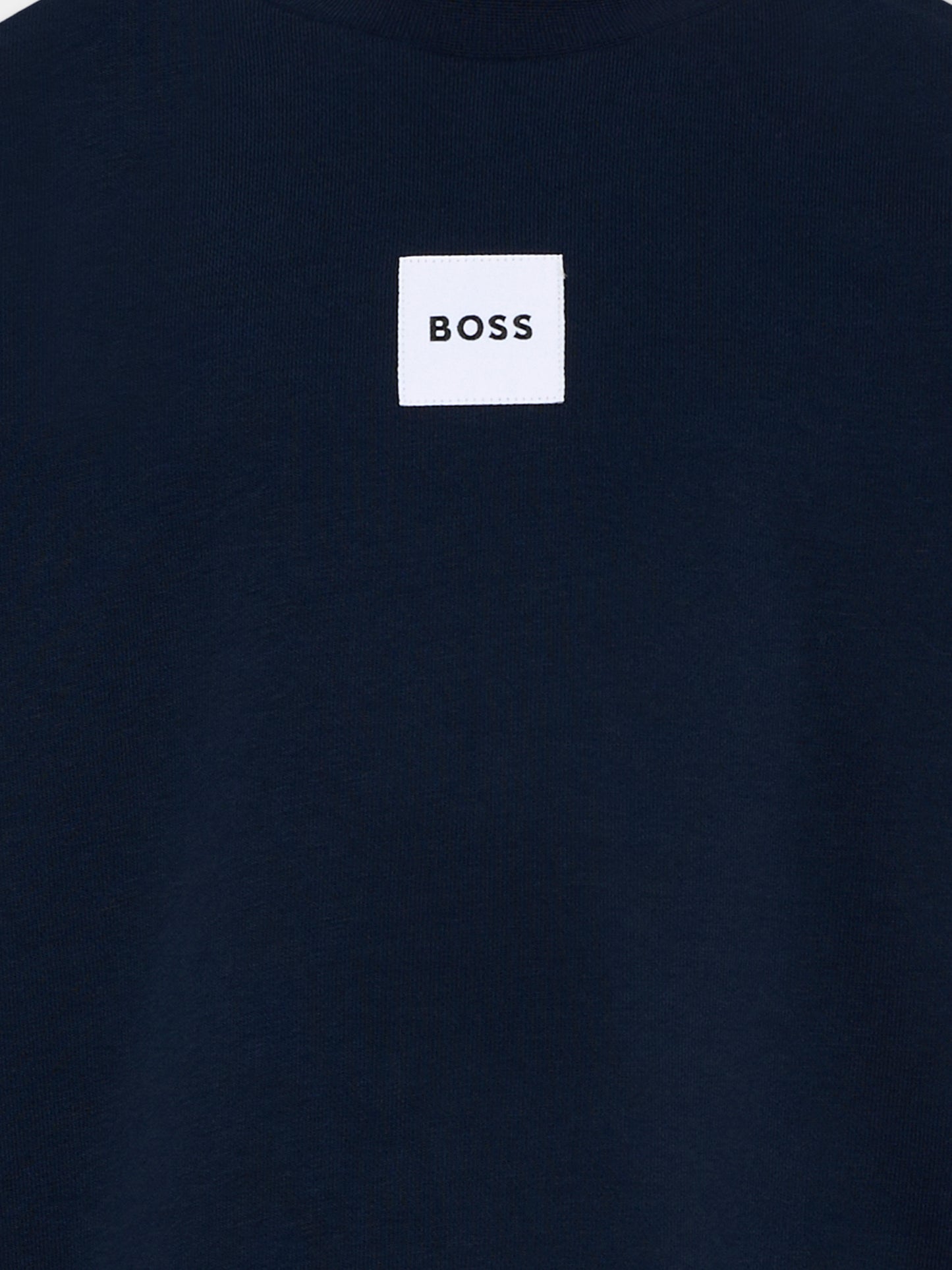 Felpa blu per bambino con logo frontale,Boss,J52965 849