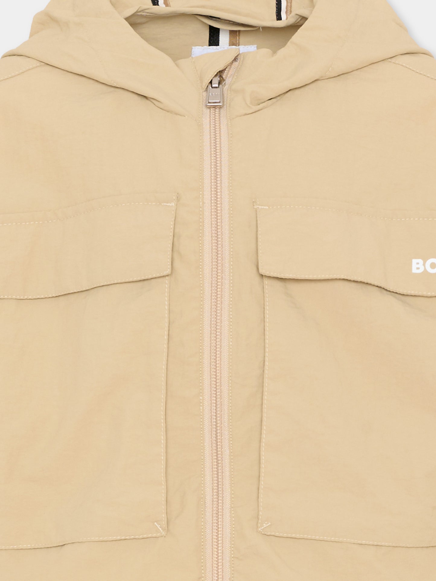 Giacche a vento beige per bambino logo,Boss,J52998 249