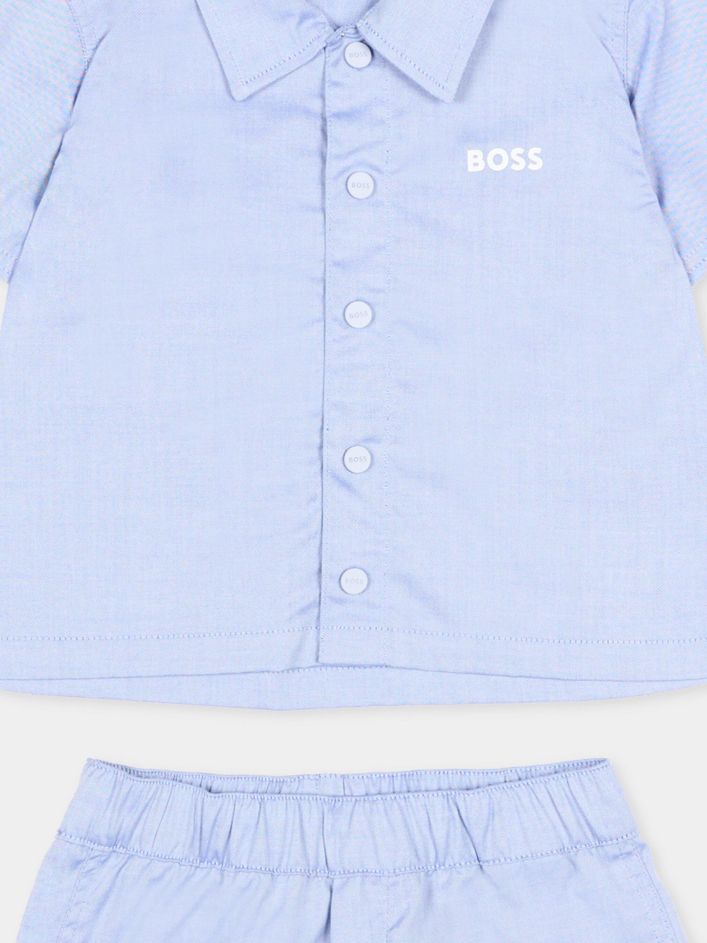 Completo sportivo celeste per neonato con logo,Boss,J53054 813