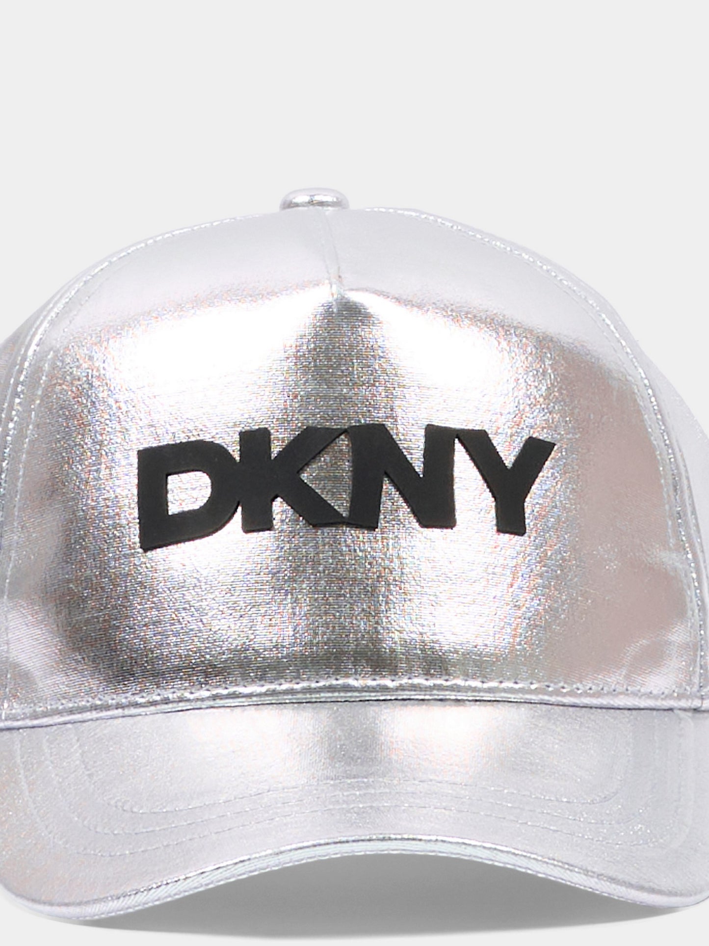 Cappello con visiera argento per bambina logo,Dkny,D62644 016