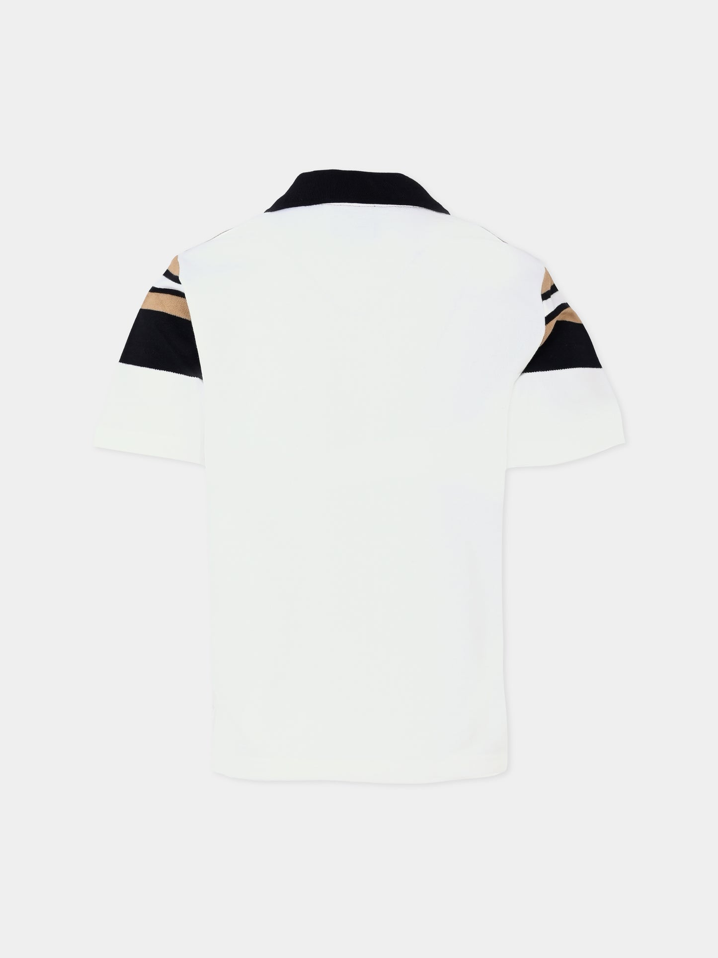 Polo bianca per bambino con logo,Boss,J51173 10P