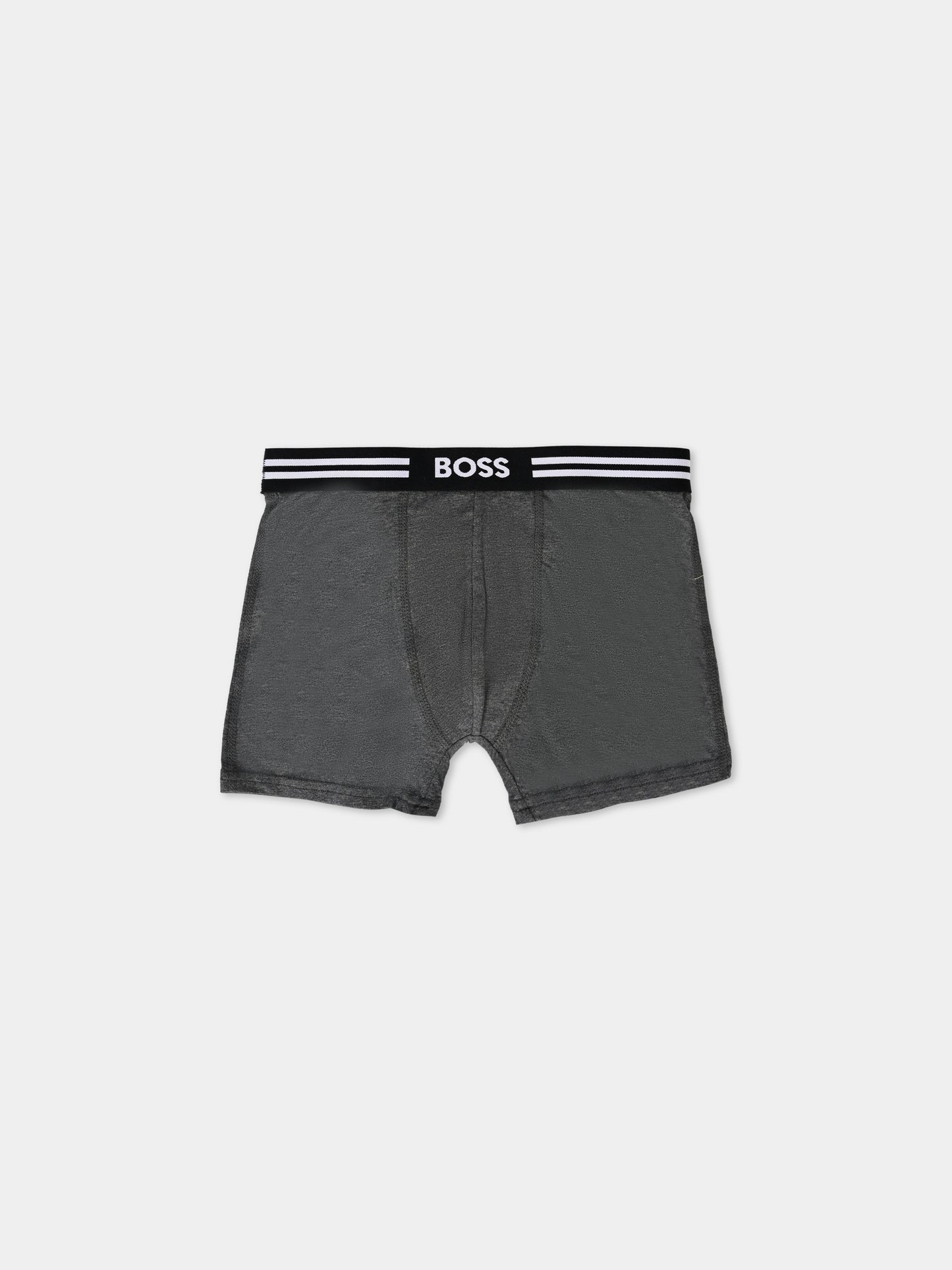 Set boxer nero per bambino con logo,Boss,J51595 A81