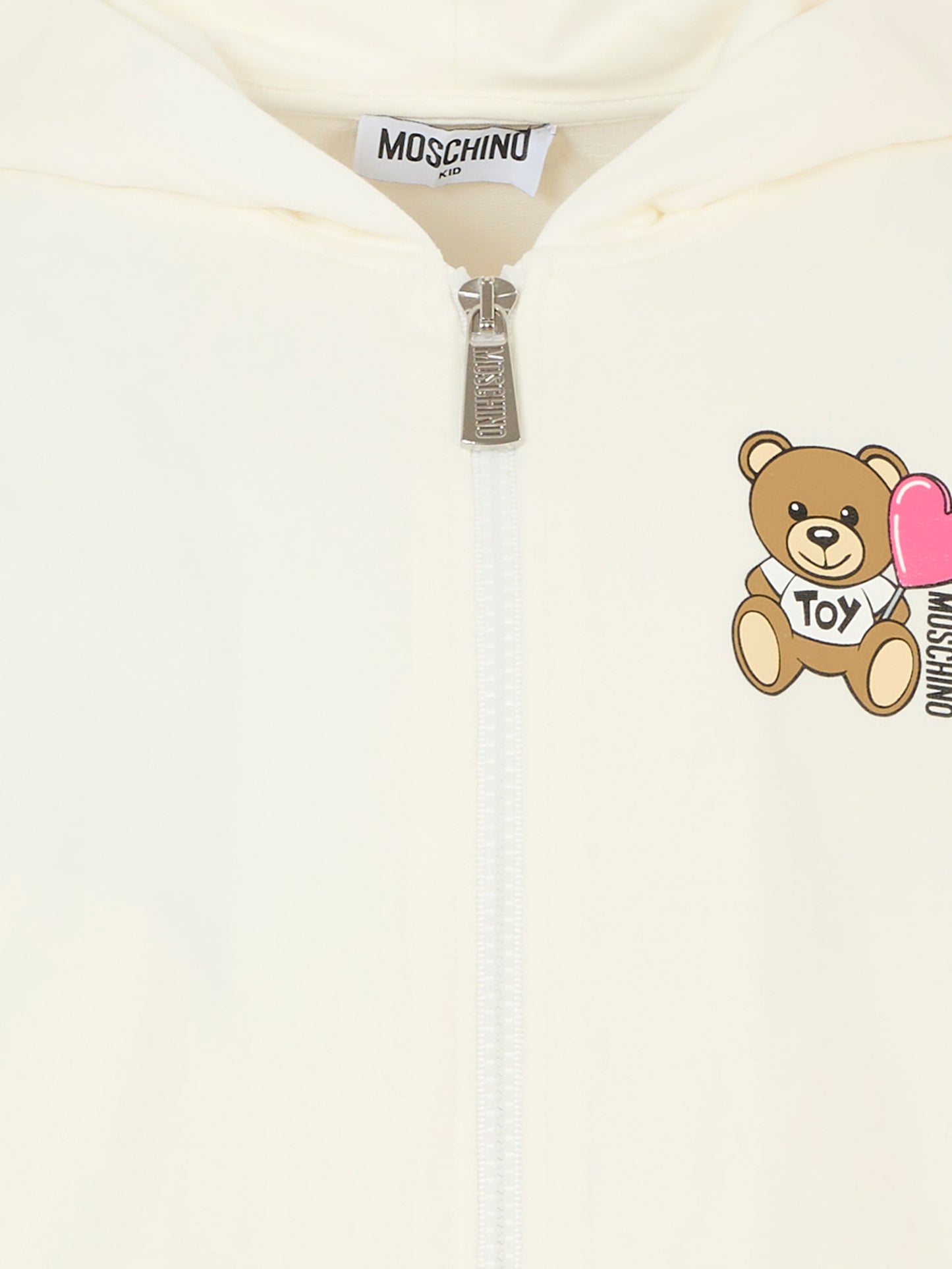 Felpa avorio per bambina con Teddy Bear e cuore,Moschino Kids,HDF06A LDA00 10062