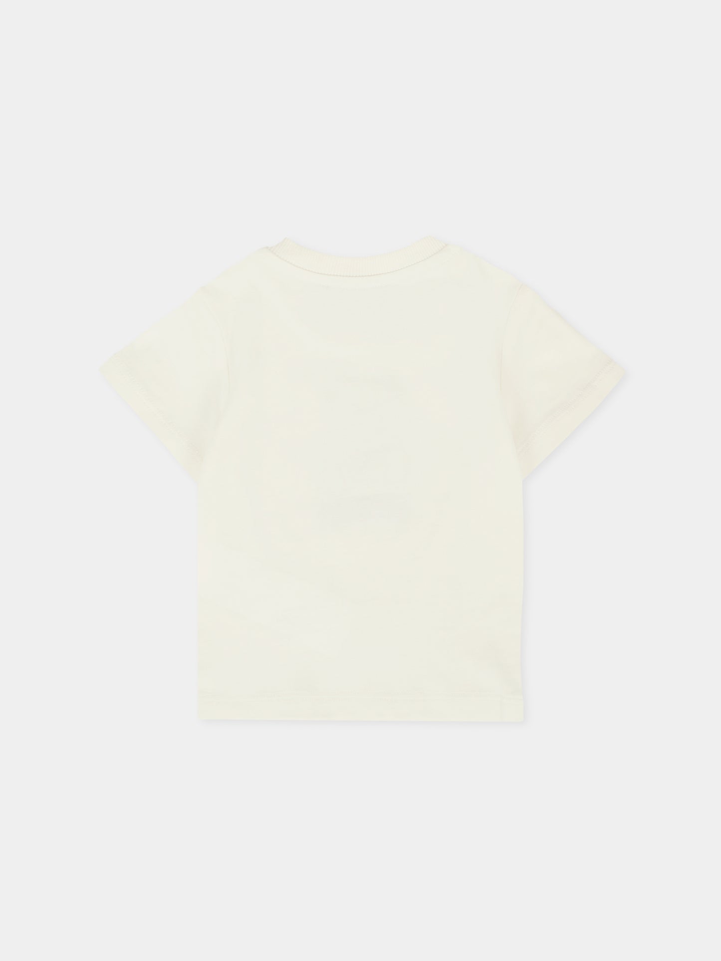 T-shirt avorio per neonati con Teddy Bear ricamato,Moschino Kids,MPM047 LAA23 10063