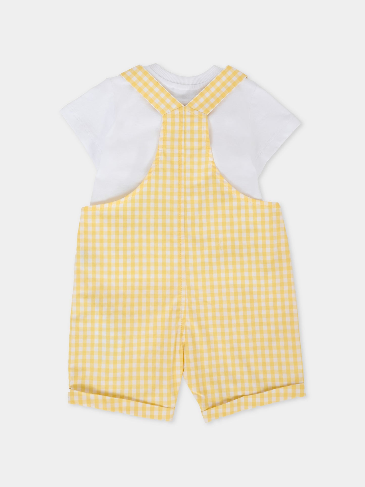 Salopette gialla per neonato con Teddy Bear,Moschino Kids,MUG01D LME05 85025