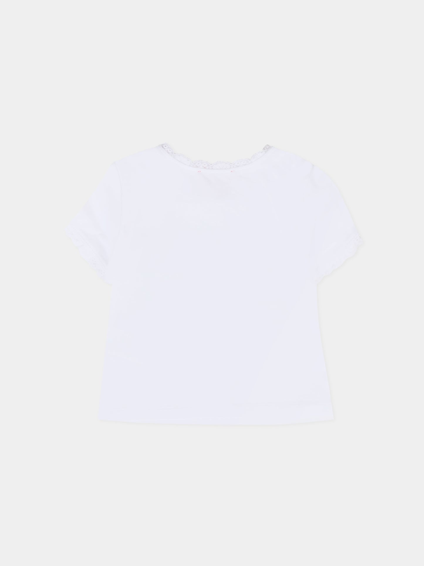 T-shirt bianca per neonata con stampa occhiali,Diesel,K00636 0AFAA K100