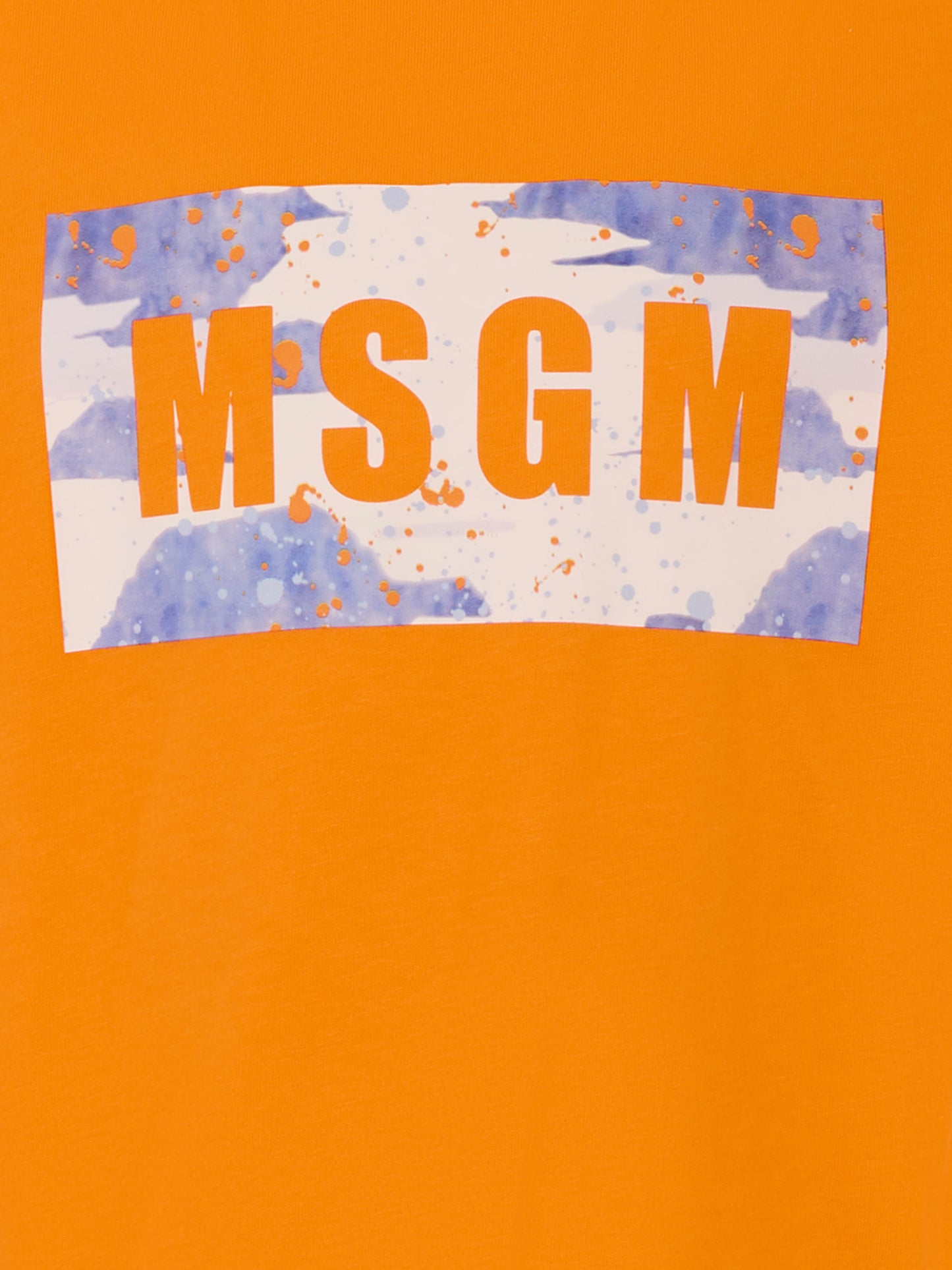 T-shirt arancione per bambino con logo,Msgm Kids,S5MSJBTH036 MS010