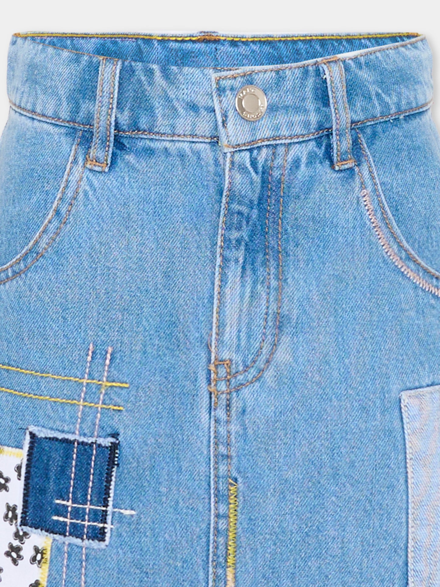 Gonna denim per bambina con patchwork,Marc Jacobs,W60726 Z10