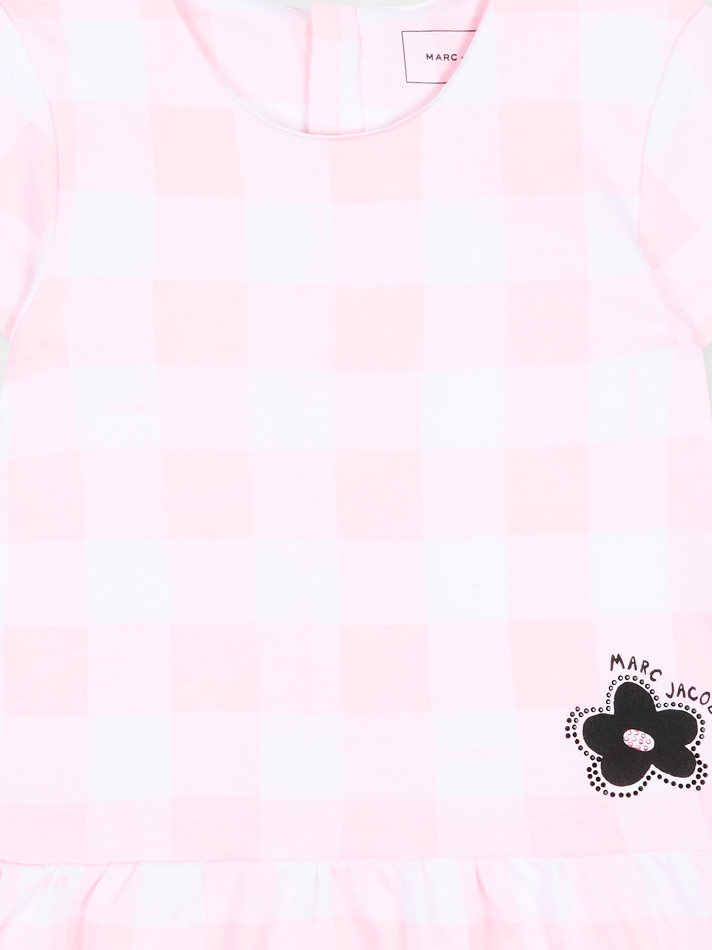 Vestito rosa vichy per neonata con logo,Marc Jacobs,W60810 475