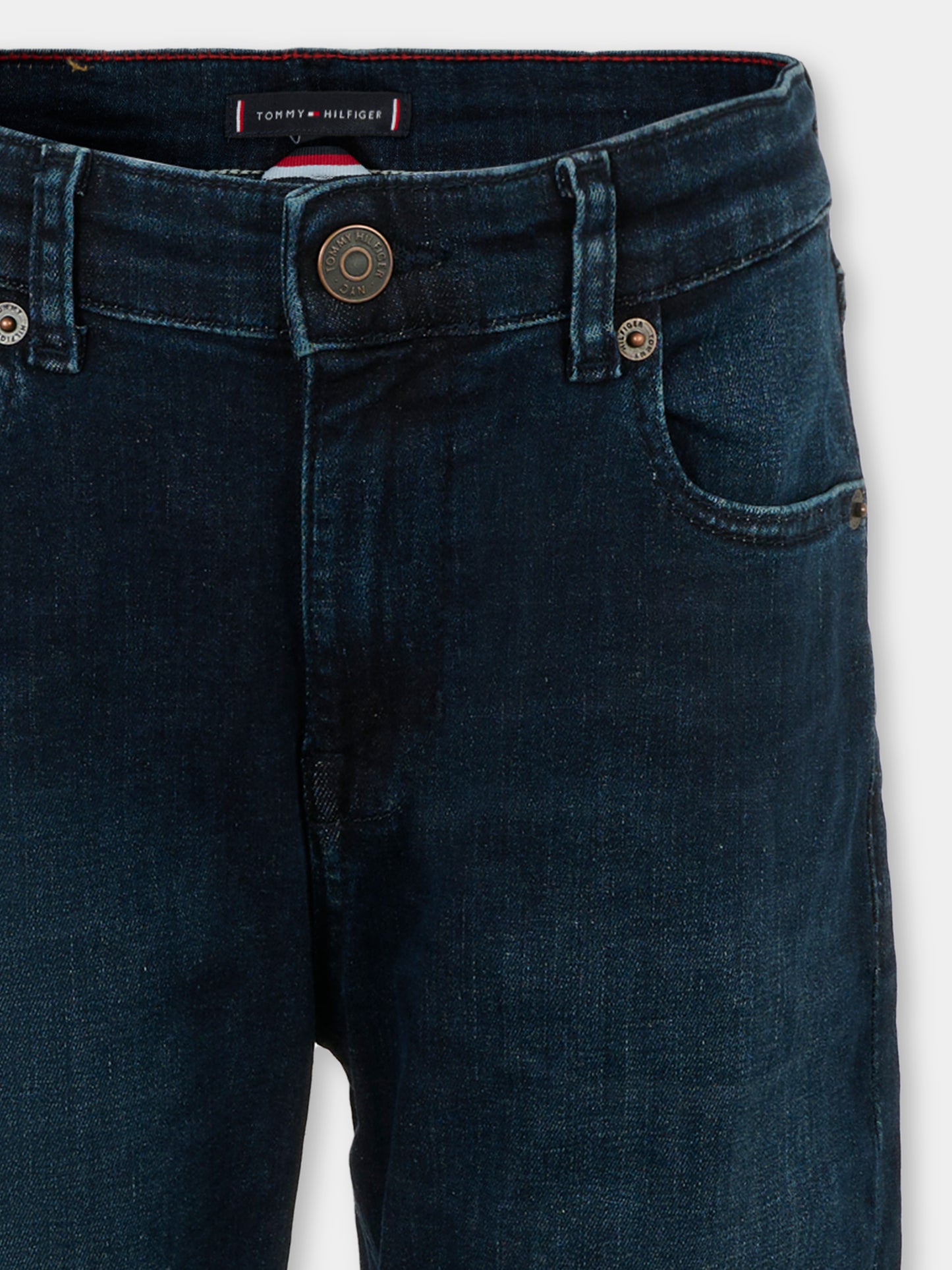 Jeans denim per bambino con bandierina,Tommy Hilfiger Junior,KB0KB09180 0GY