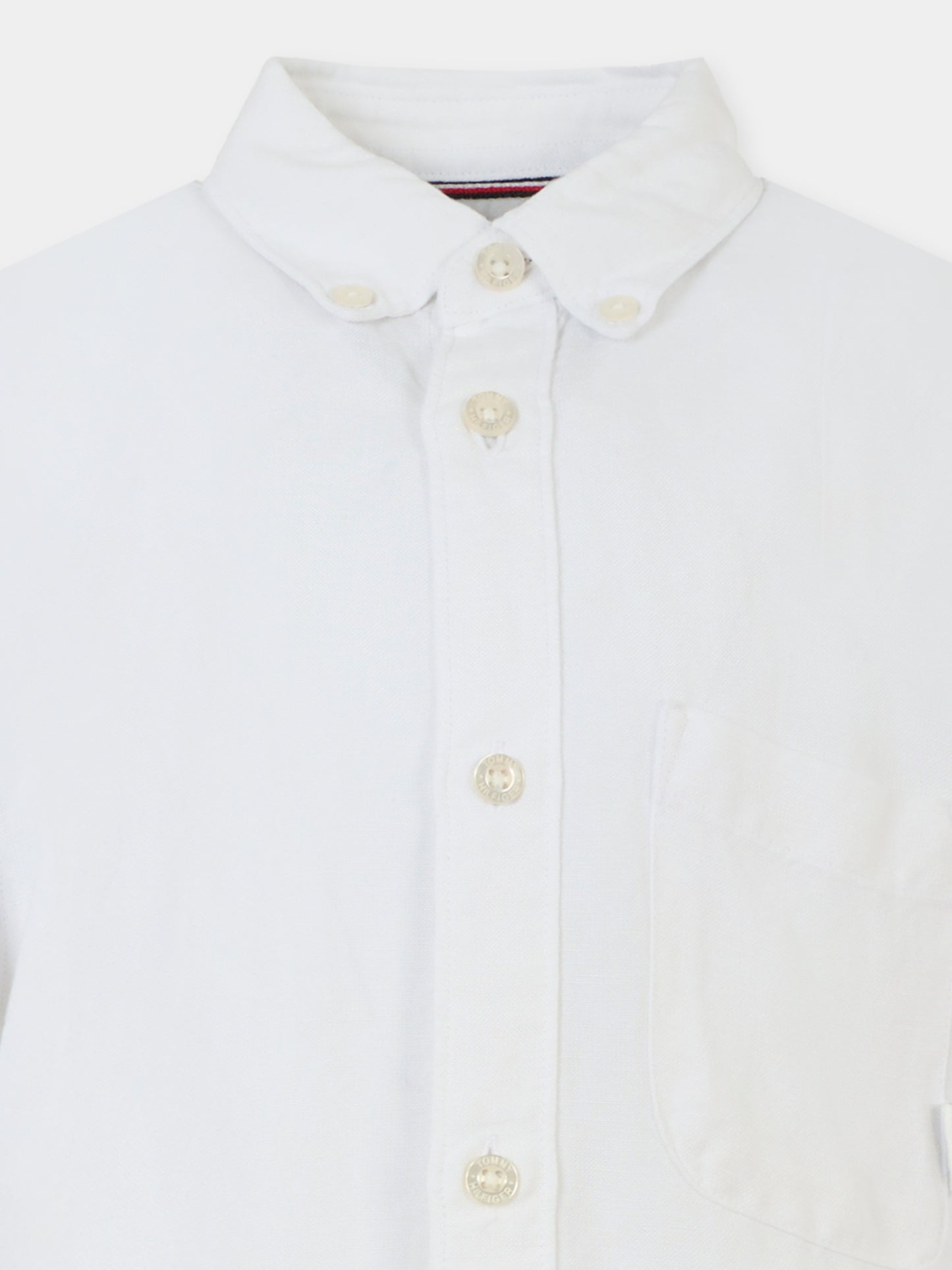 Camicia bianca per bambino con bandierina,Tommy Hilfiger Junior,KB0KB09550 YBR