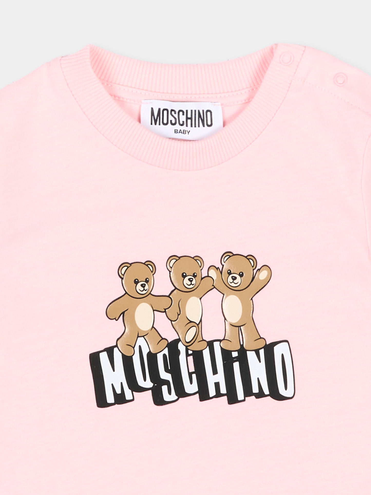 T-Shirt rosa per neonata con Teddy Bear,Moschino Kids,MUM04K LAA17 50209