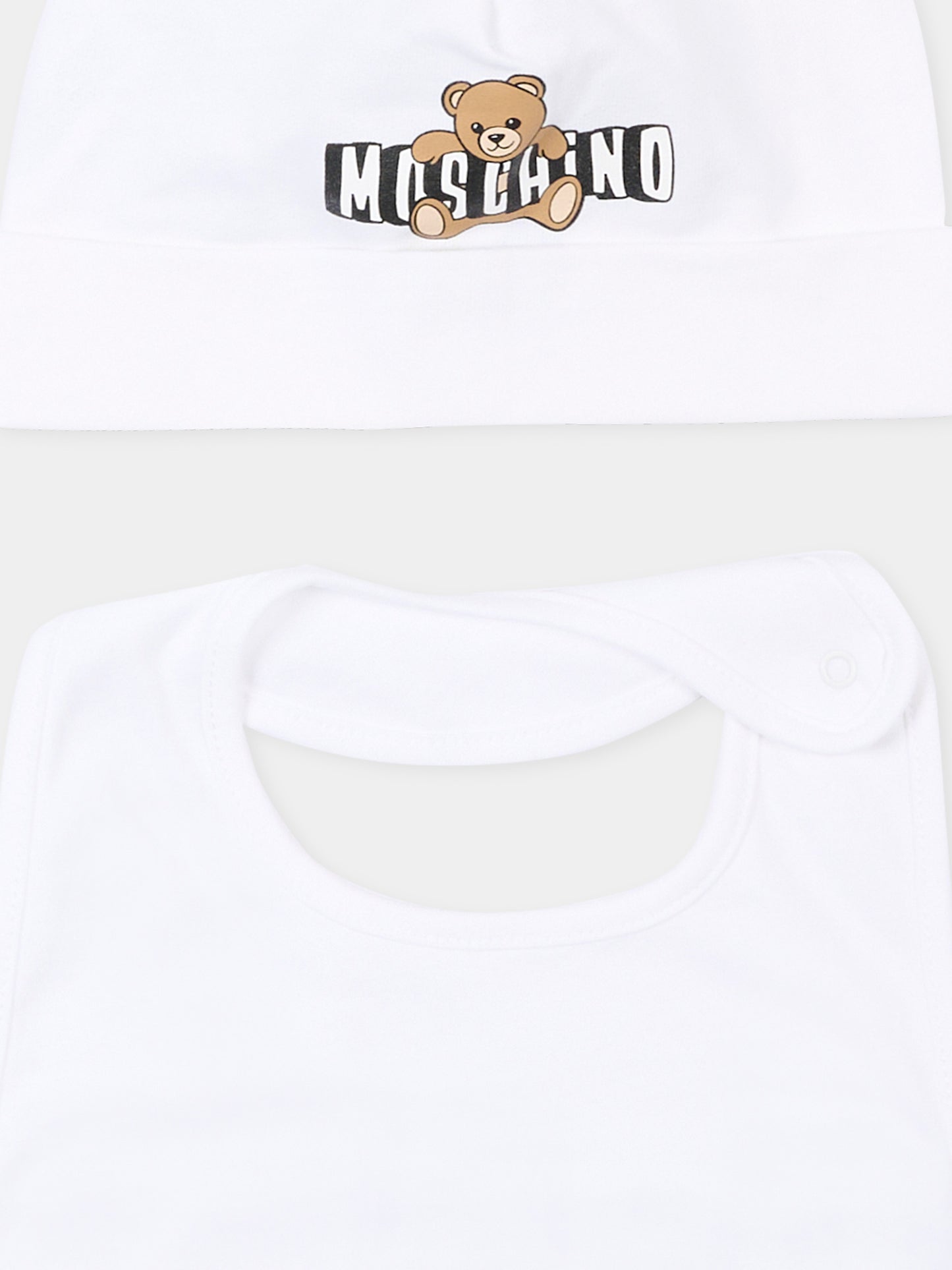 Set accessori bianco per neonati logo teddy,Moschino Kids,MUY095 LCA19 10101