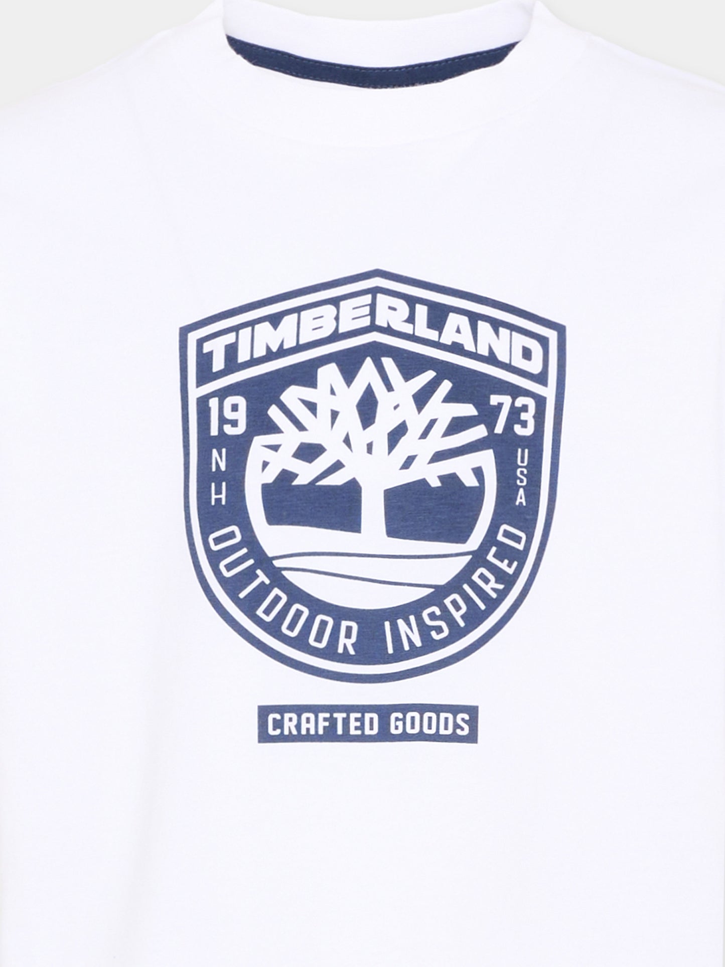 T-shirt bianca per bambino con logo,Timberland,T60791 10P