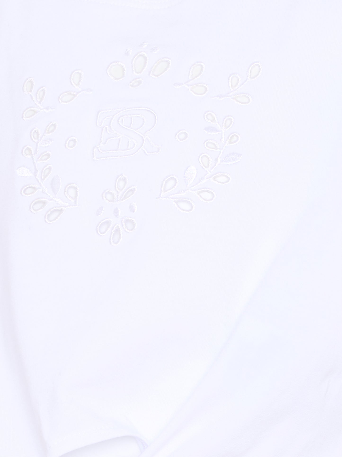 T-shirt crop bianca per bambina con logo e ricami,Ermanno Scervino Junior,Z1G609 - 7201 - 0099